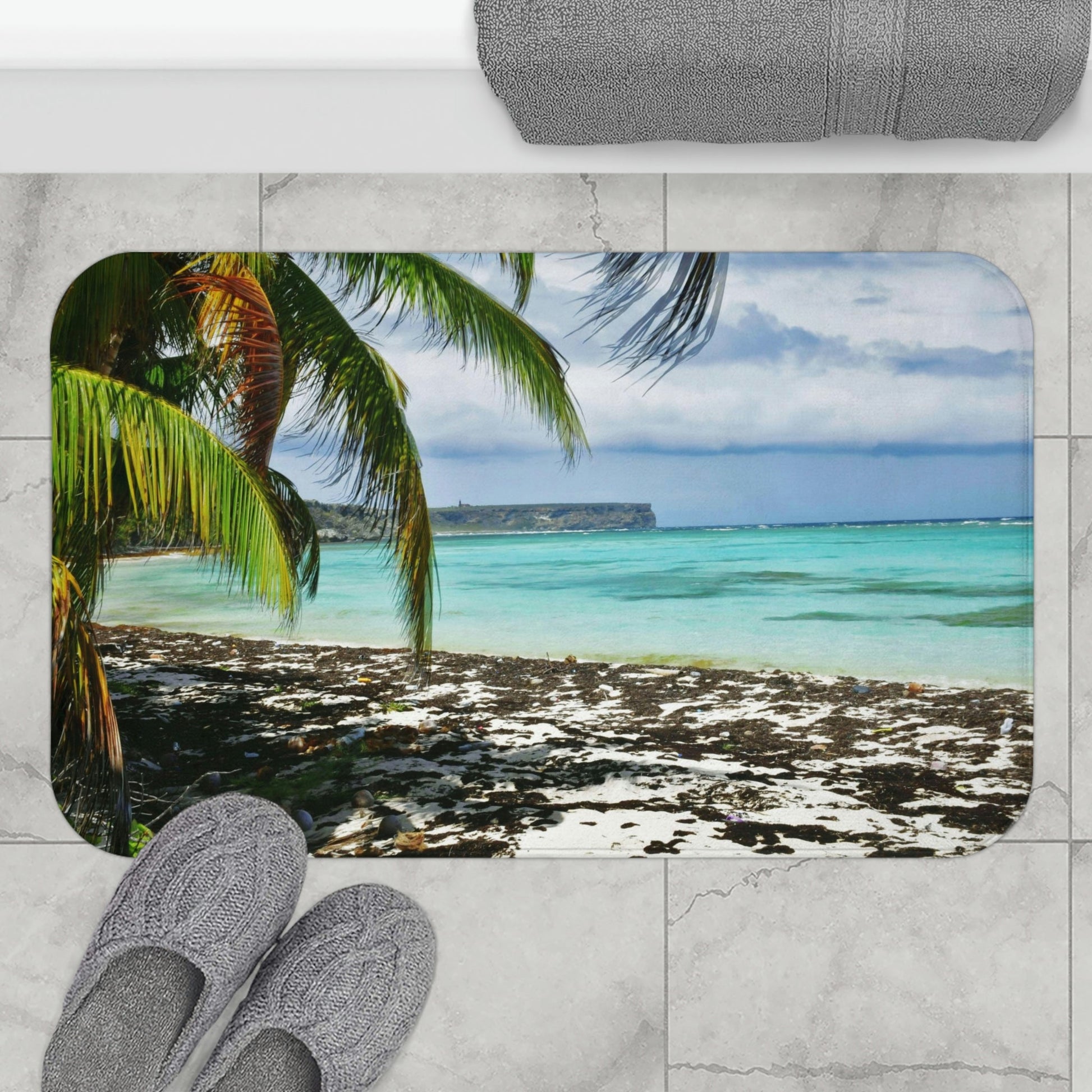 Bath Mat - Awesome pajaros beach - Mona island PR - Green Forest Home