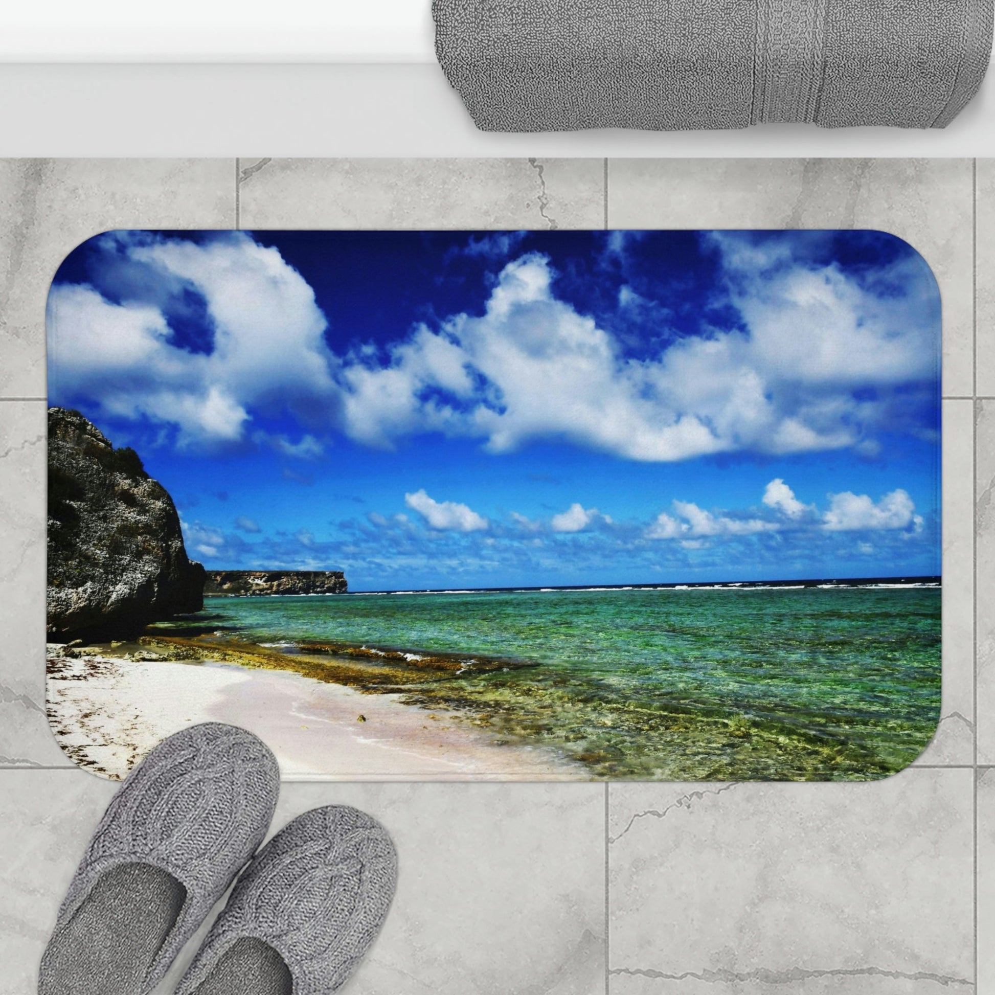 Bath Mat - Awesome pajaros beach - Mona island PR - Green Forest Home