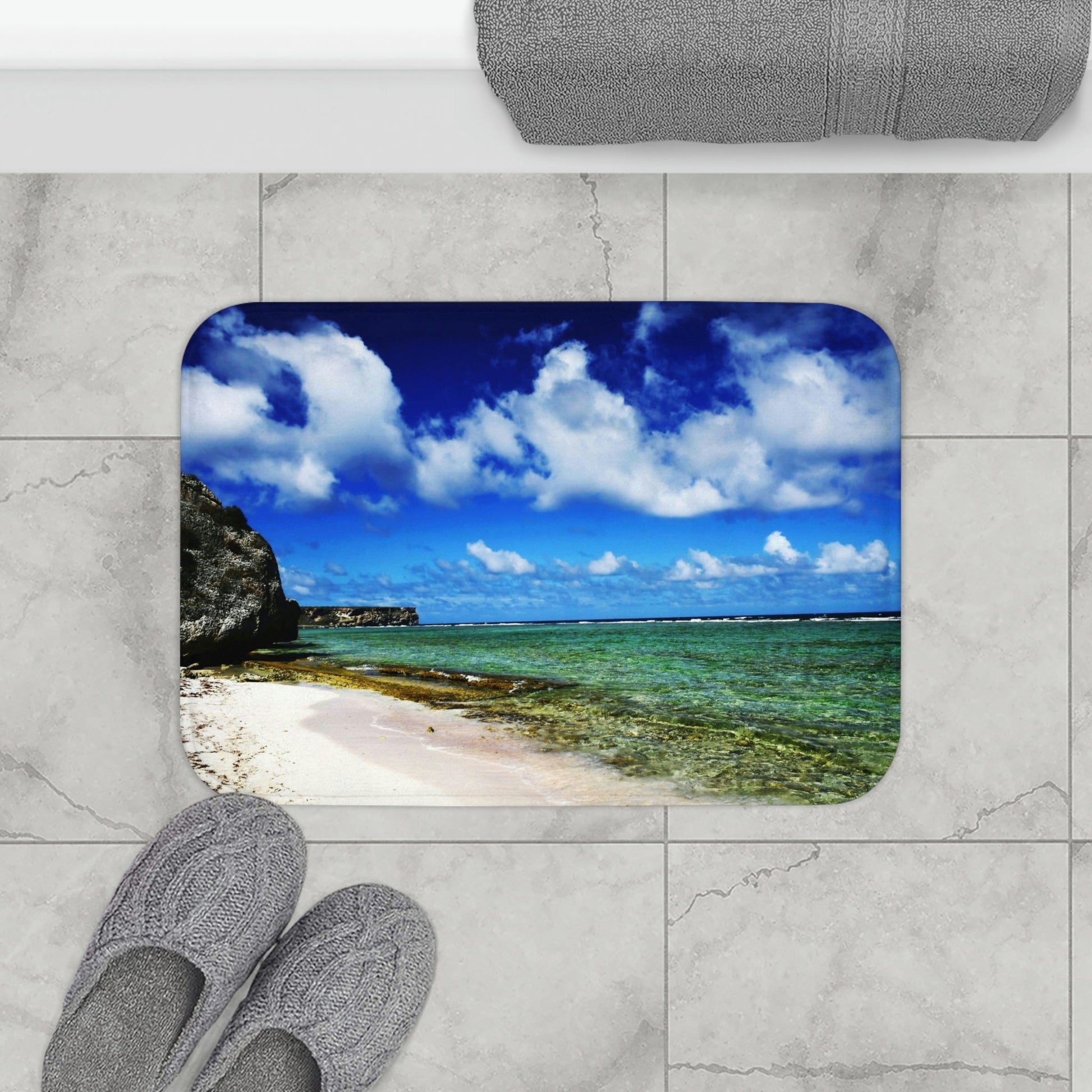 Bath Mat - Awesome pajaros beach - Mona island PR - Green Forest Home