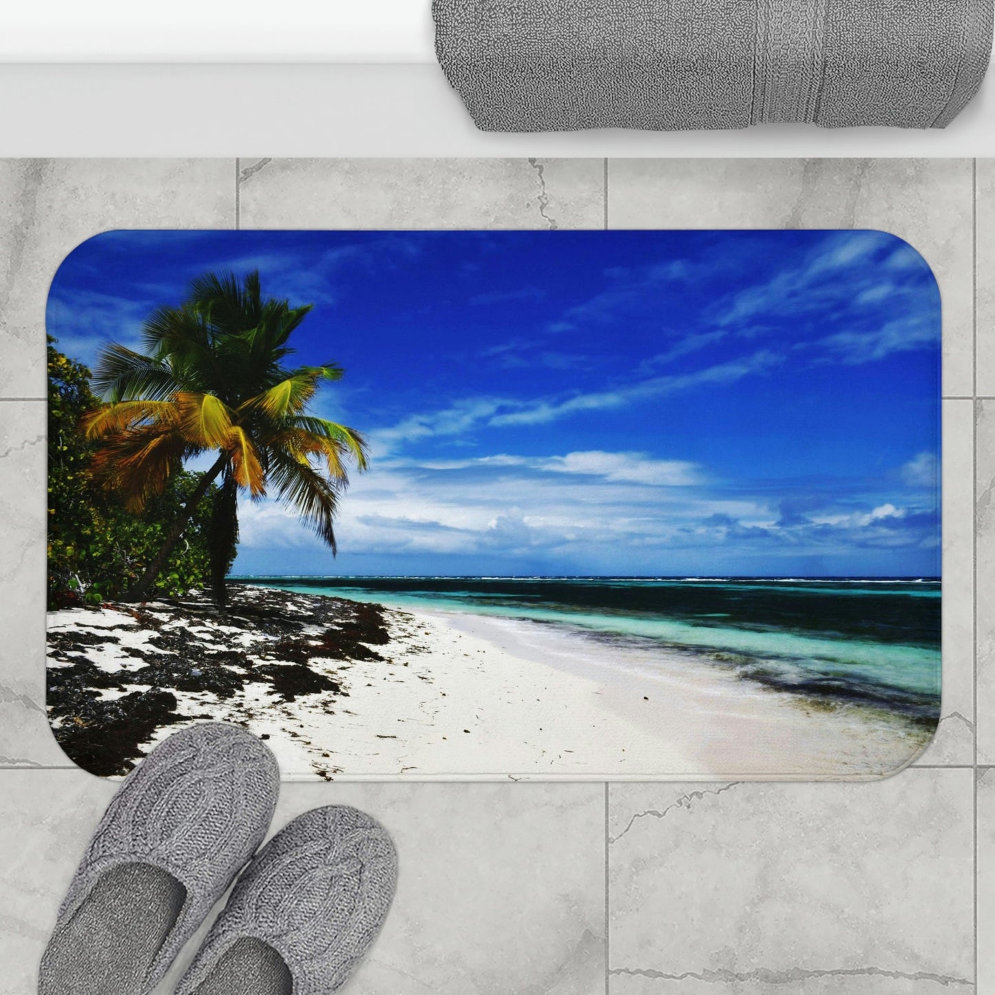 Bath Mat - Awesome pajaros beach - Mona island PR - Green Forest Home