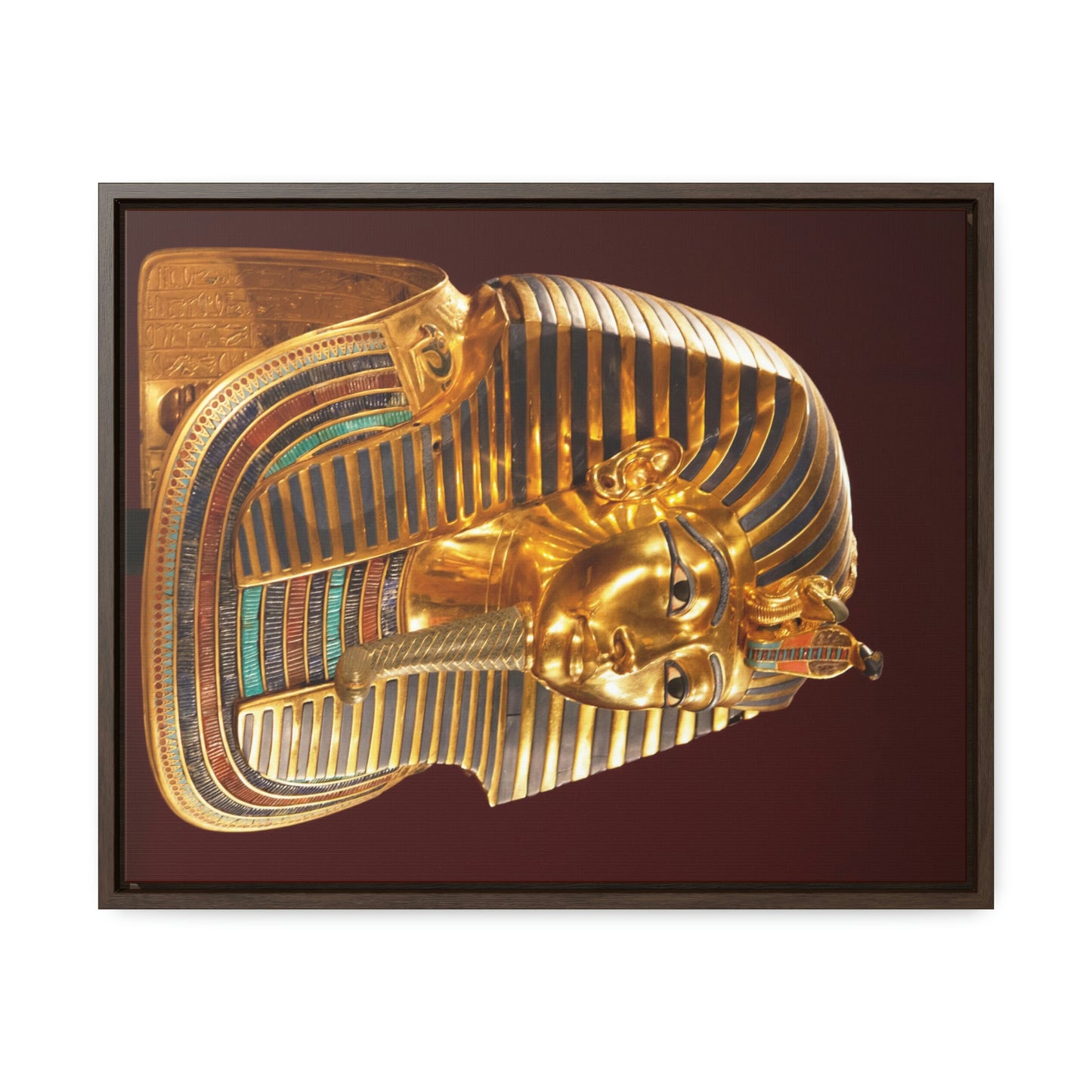 Horizontal Framed Premium Gallery Wrap Canvas -  Mask of Tutankhamen Mummy - Egypt - Ancient religions