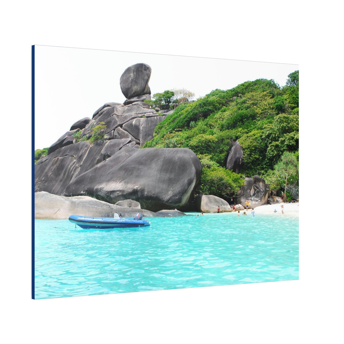 Best Beaches & Islands - Canvas Stretched, 0.75" in 6 sizes - Blue Sea with sailing granite at Similan Islands - Thailand - US Print - Green Forest Home