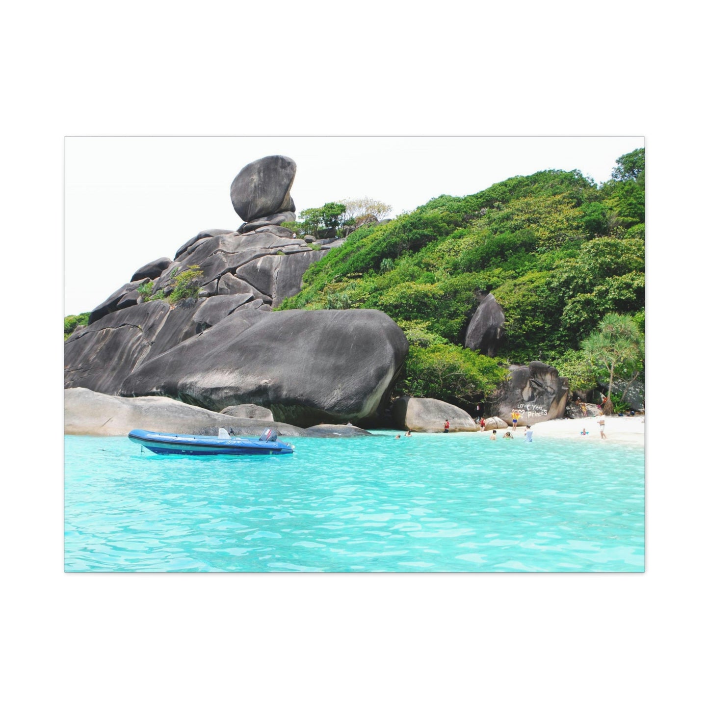 Best Beaches & Islands - Canvas Stretched, 0.75" in 6 sizes - Blue Sea with sailing granite at Similan Islands - Thailand - US Print - Green Forest Home