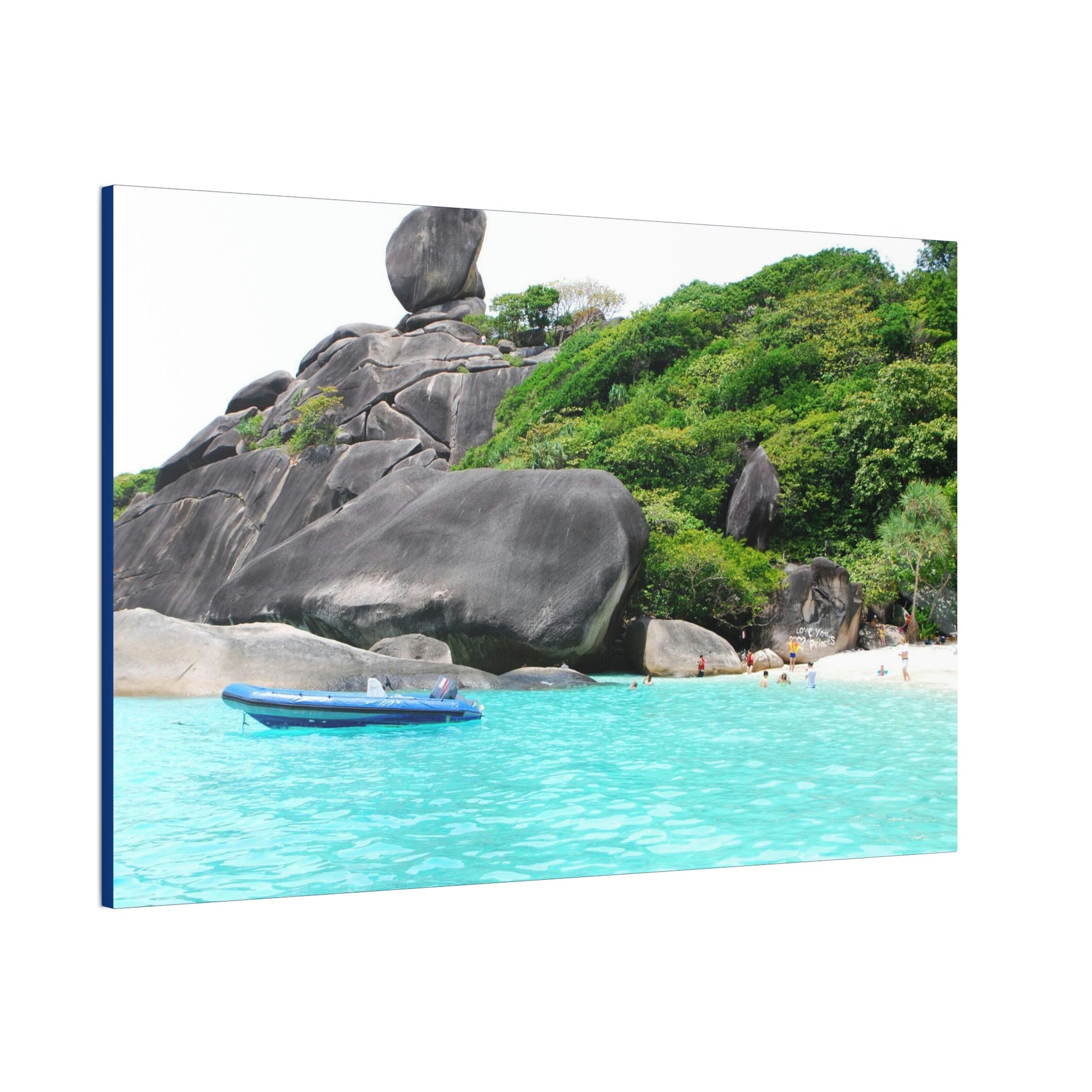 Best Beaches & Islands - Canvas Stretched, 0.75" in 6 sizes - Blue Sea with sailing granite at Similan Islands - Thailand - US Print - Green Forest Home