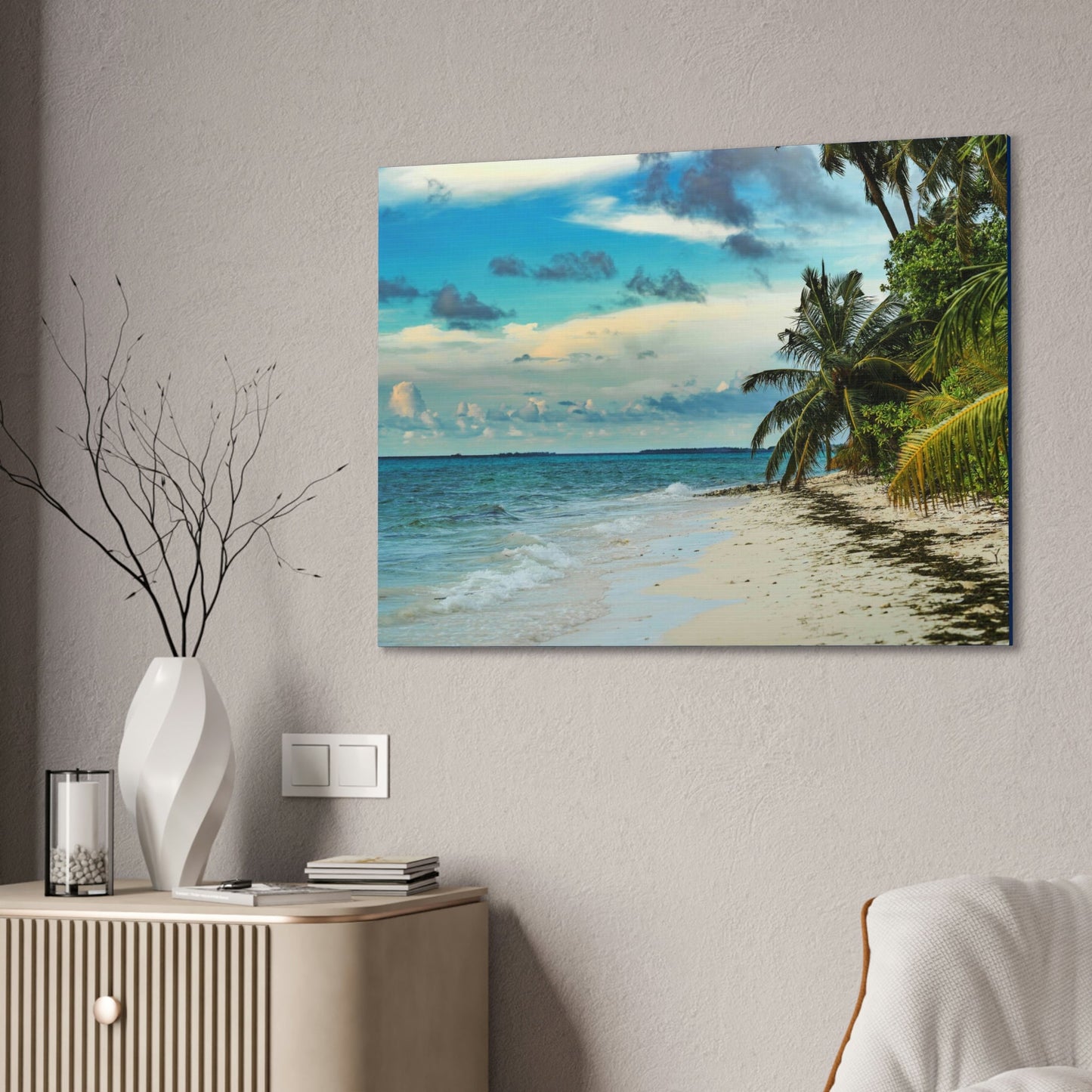 Best Beaches & Islands - Canvas Stretched, 0.75" in 6 sizes - Famous Punta Cana beach & Hotels in the Caribbean, Dominican Republic - US Print - Green Forest Home