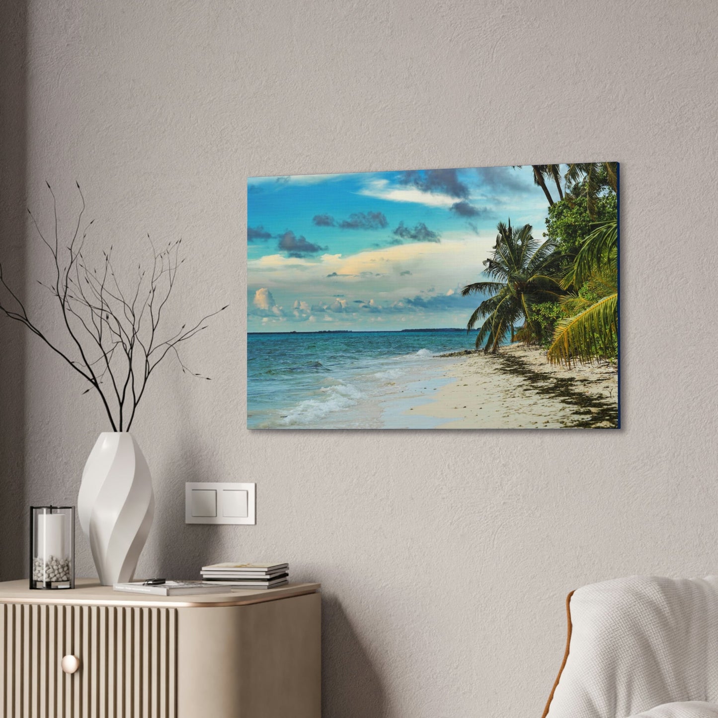 Best Beaches & Islands - Canvas Stretched, 0.75" in 6 sizes - Famous Punta Cana beach & Hotels in the Caribbean, Dominican Republic - US Print - Green Forest Home