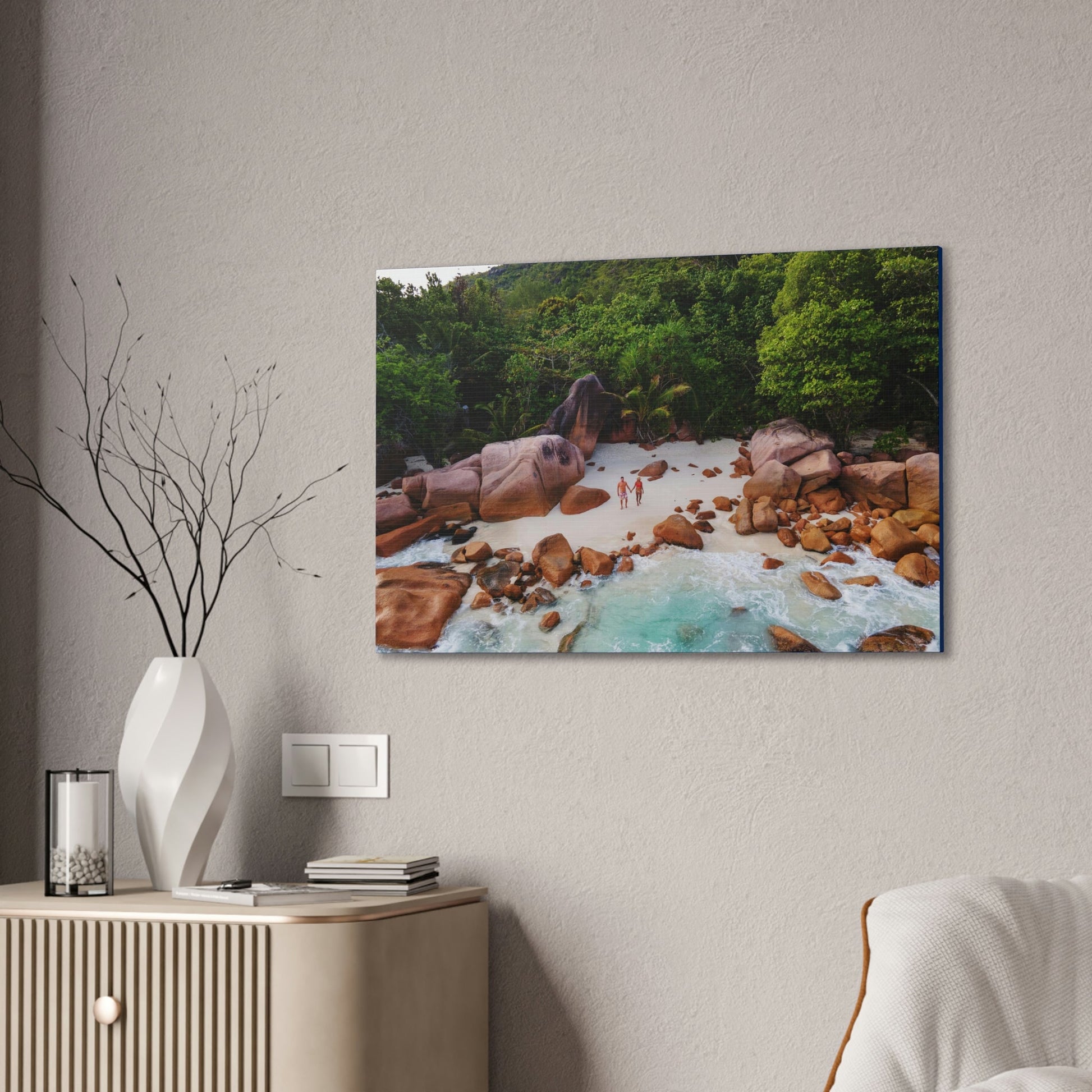 Best Beaches & Islands - Canvas Stretched, 0.75" in 6 sizes - Praslin Island in Seychelles - Over 100 Islands in the Somali Sea - US Print - Green Forest Home