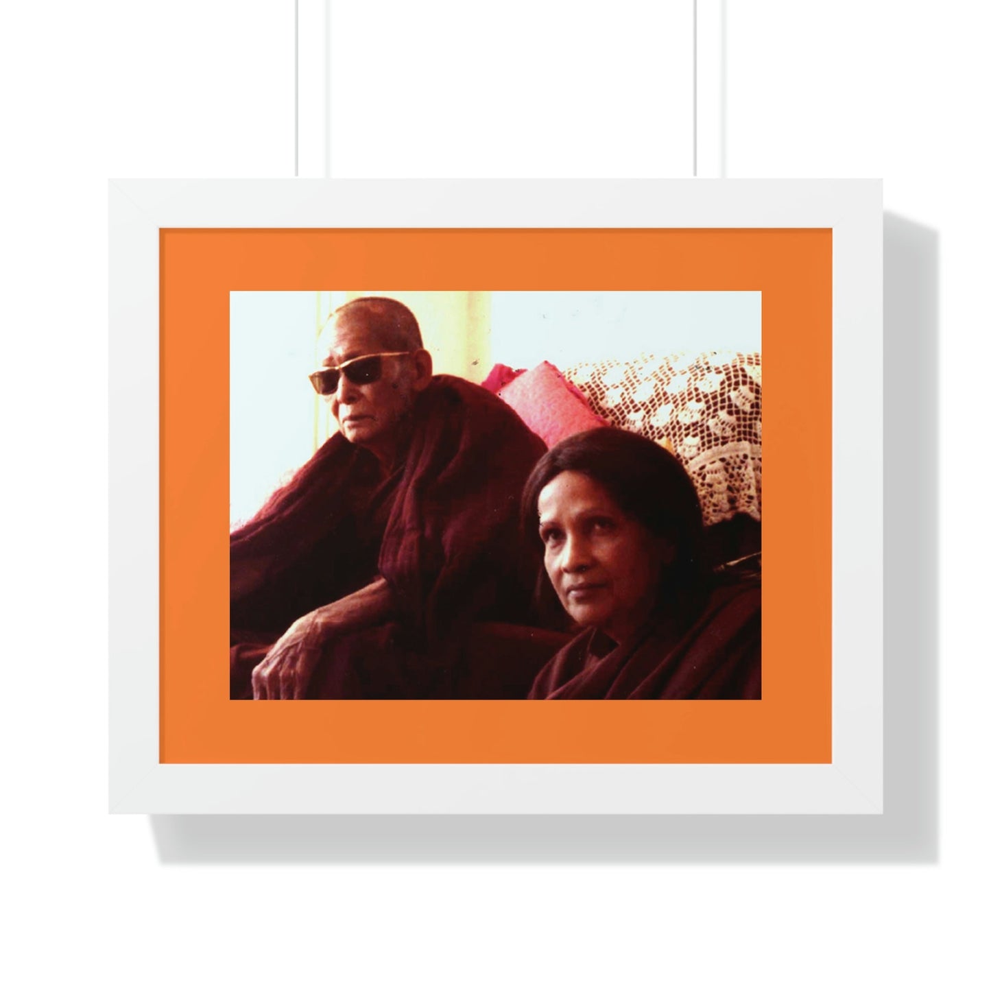 Buddhism -Framed Horizontal Poster - Fully Realized (Arhant) Buddhist Monk - Venerable Taungpulu Sayadaw of Burma - with Rina Sircar at TKAM CA - Print in USA - Green Forest Home