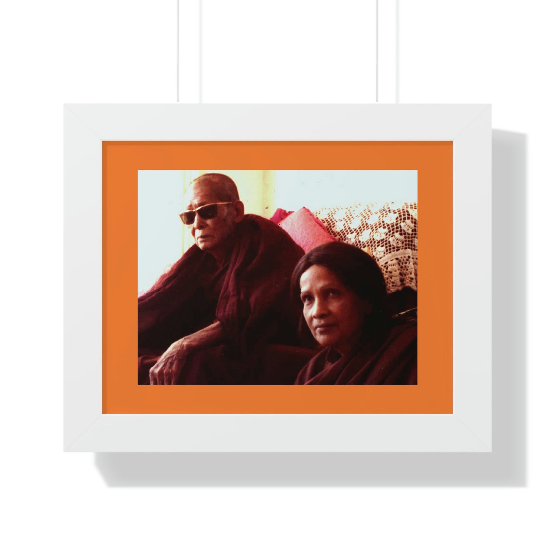 Buddhism -Framed Horizontal Poster - Fully Realized (Arhant) Buddhist Monk - Venerable Taungpulu Sayadaw of Burma - with Rina Sircar at TKAM CA - Print in USA - Green Forest Home