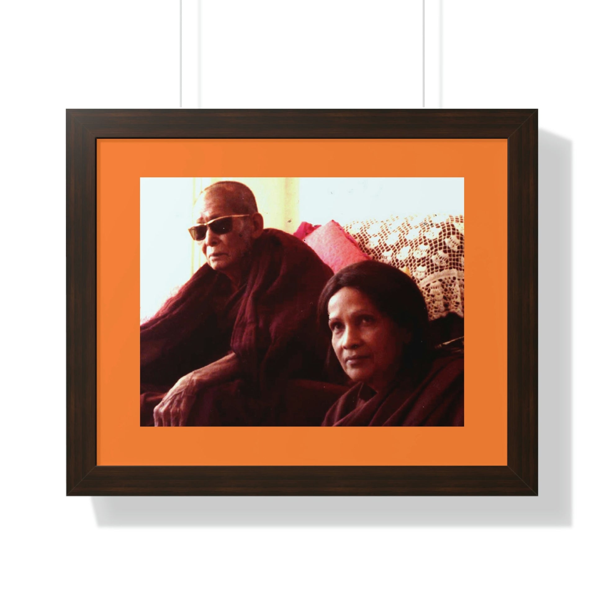 Buddhism -Framed Horizontal Poster - Fully Realized (Arhant) Buddhist Monk - Venerable Taungpulu Sayadaw of Burma - with Rina Sircar at TKAM CA - Print in USA - Green Forest Home