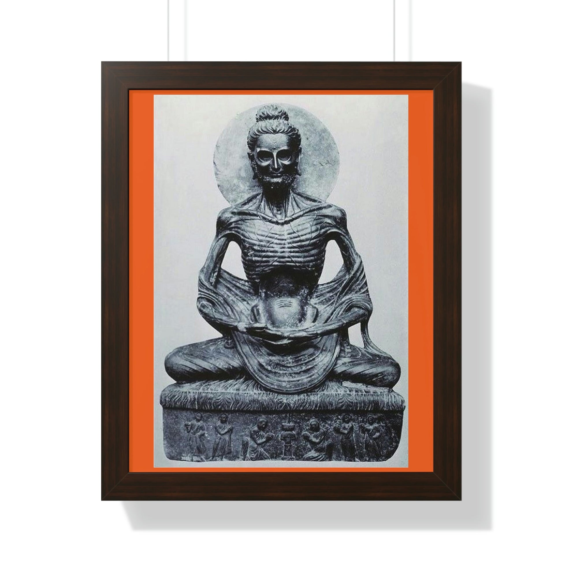 Buddhism - Framed Vertical Poster - Buddha in his Ascetic Practices - Fasting & Concentration - India - Print in USA - Green Forest Home