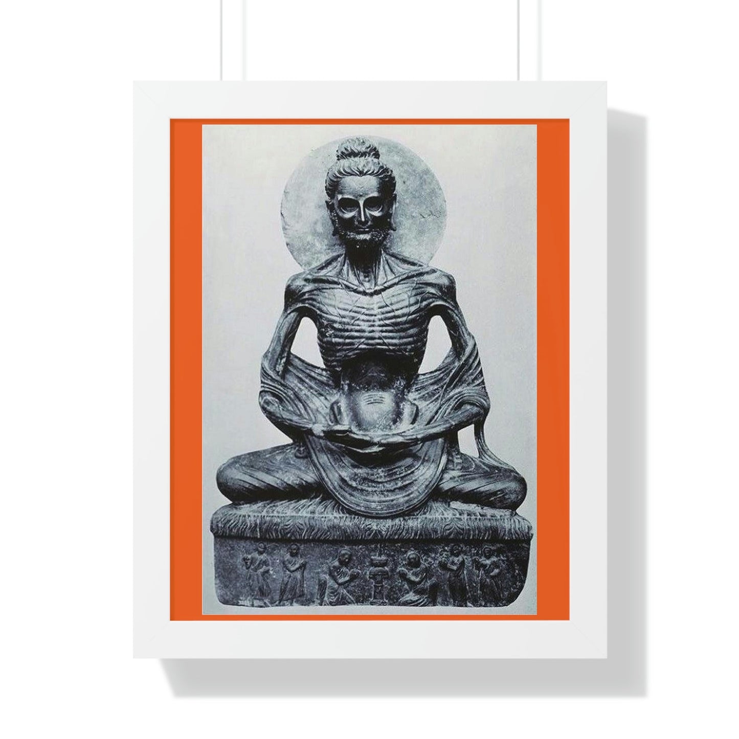 Buddhism - Framed Vertical Poster - Buddha in his Ascetic Practices - Fasting & Concentration - India - Print in USA - Green Forest Home