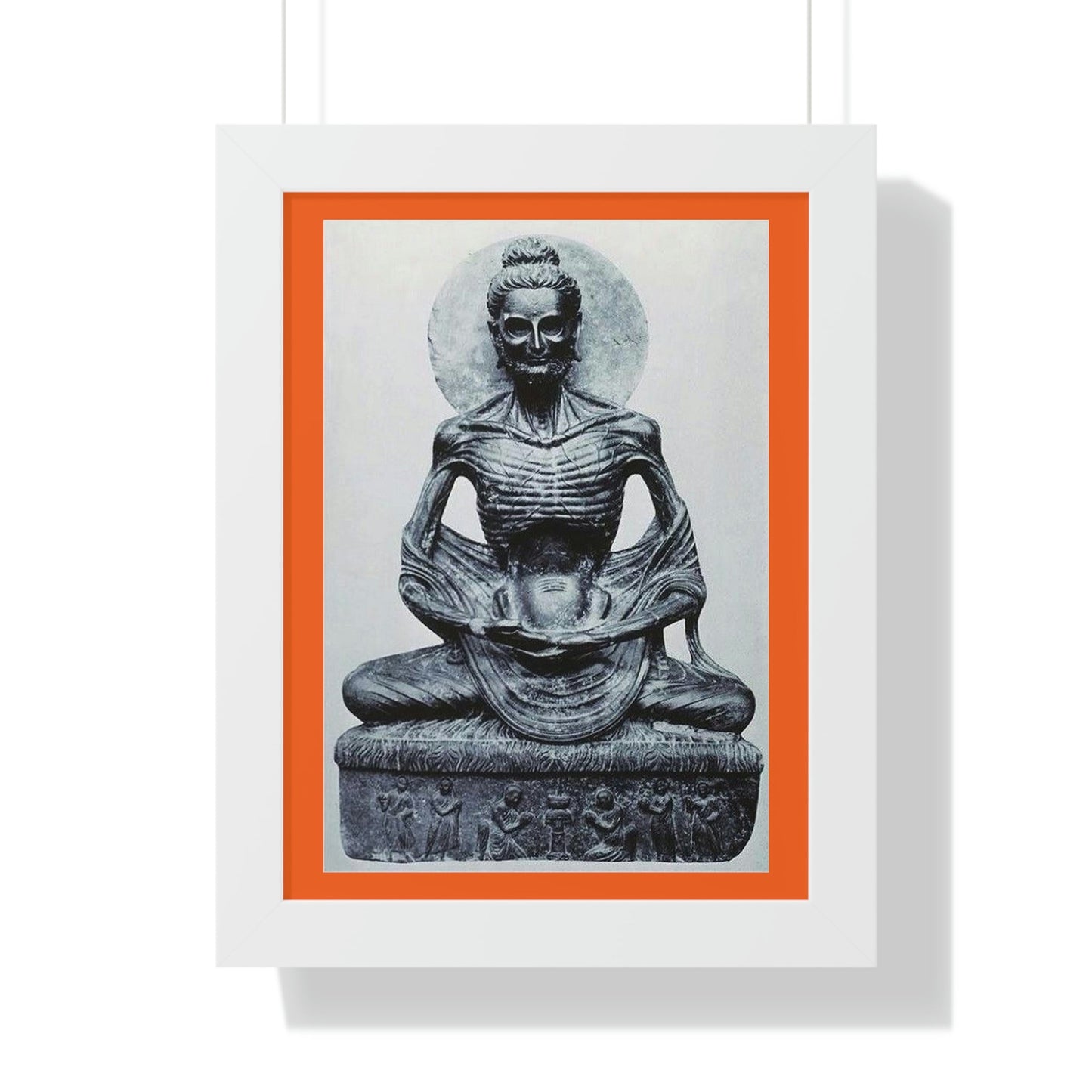 Buddhism - Framed Vertical Poster - Buddha in his Ascetic Practices - Fasting & Concentration - India - Print in USA - Green Forest Home