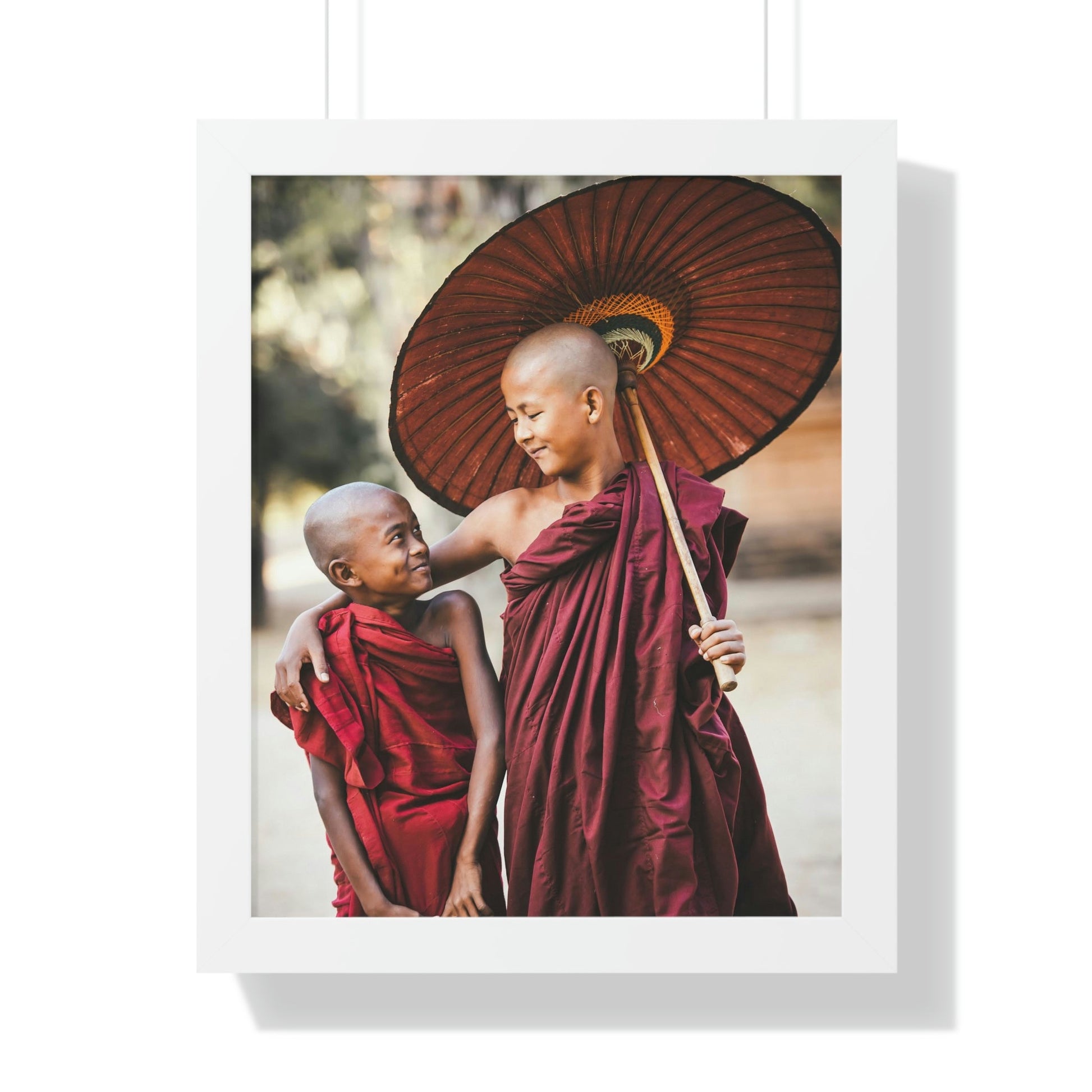 Buddhism - Framed Vertical Poster - Buddhist children novices - Thailand - Print in USA - Green Forest Home