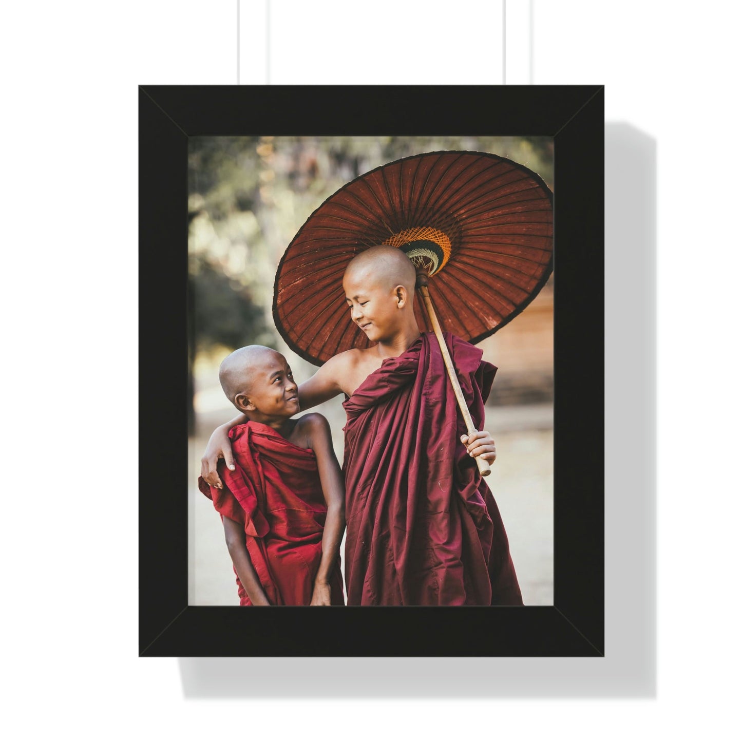 Buddhism - Framed Vertical Poster - Buddhist children novices - Thailand - Print in USA - Green Forest Home