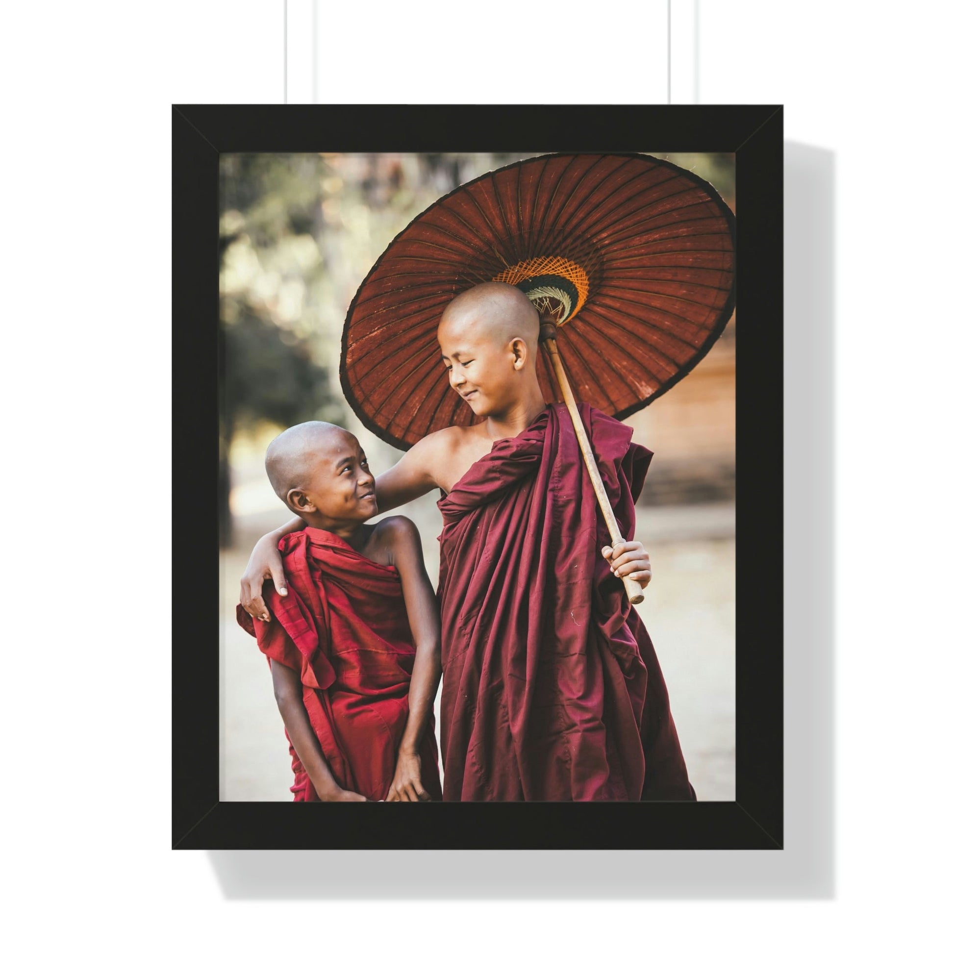 Buddhism - Framed Vertical Poster - Buddhist children novices - Thailand - Print in USA - Green Forest Home