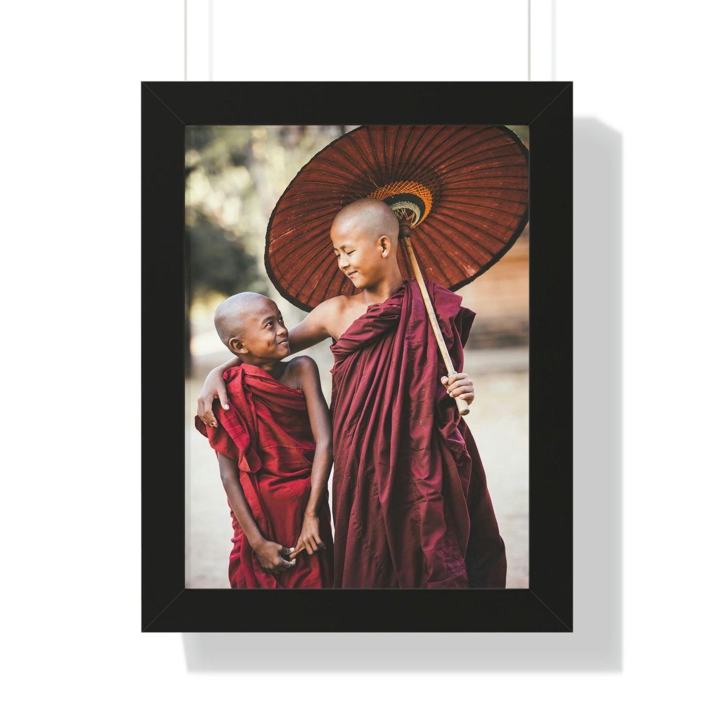 Buddhism - Framed Vertical Poster - Buddhist children novices - Thailand - Print in USA - Green Forest Home