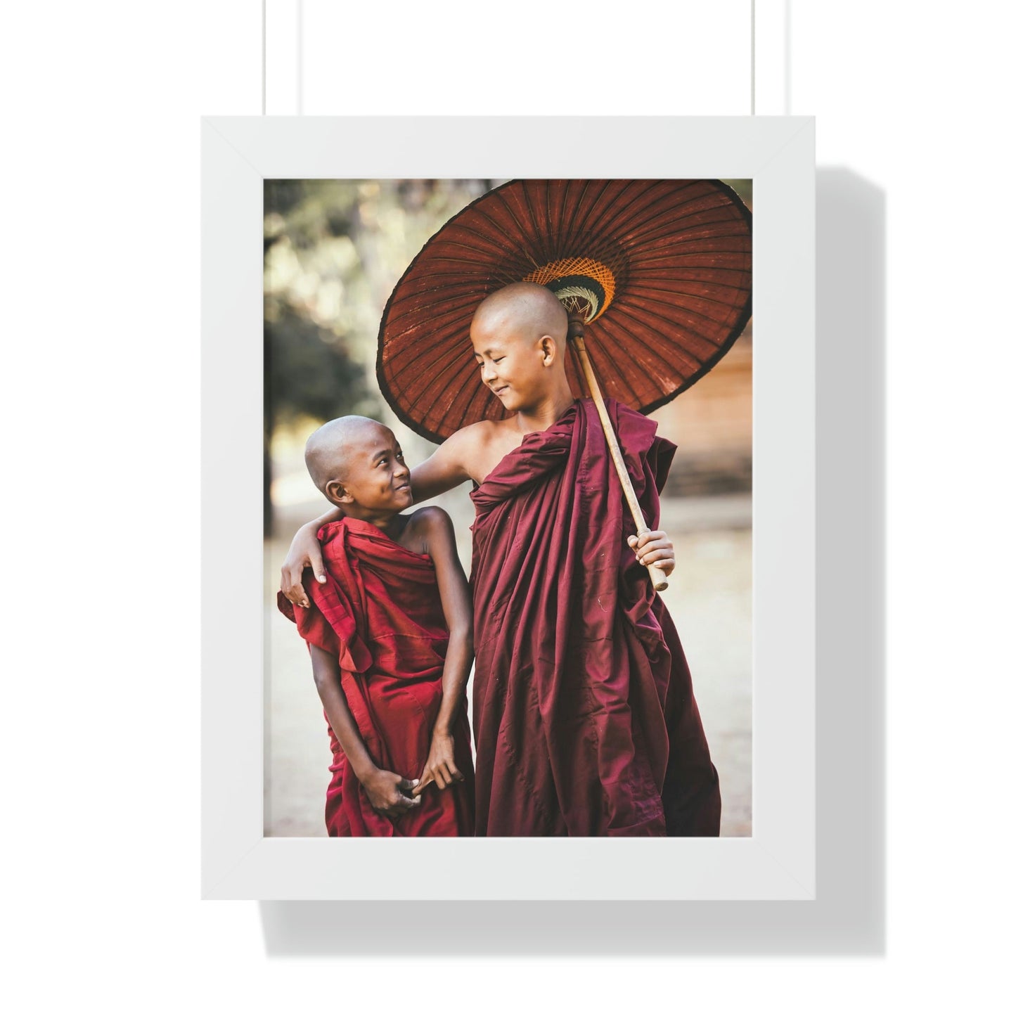 Buddhism - Framed Vertical Poster - Buddhist children novices - Thailand - Print in USA - Green Forest Home