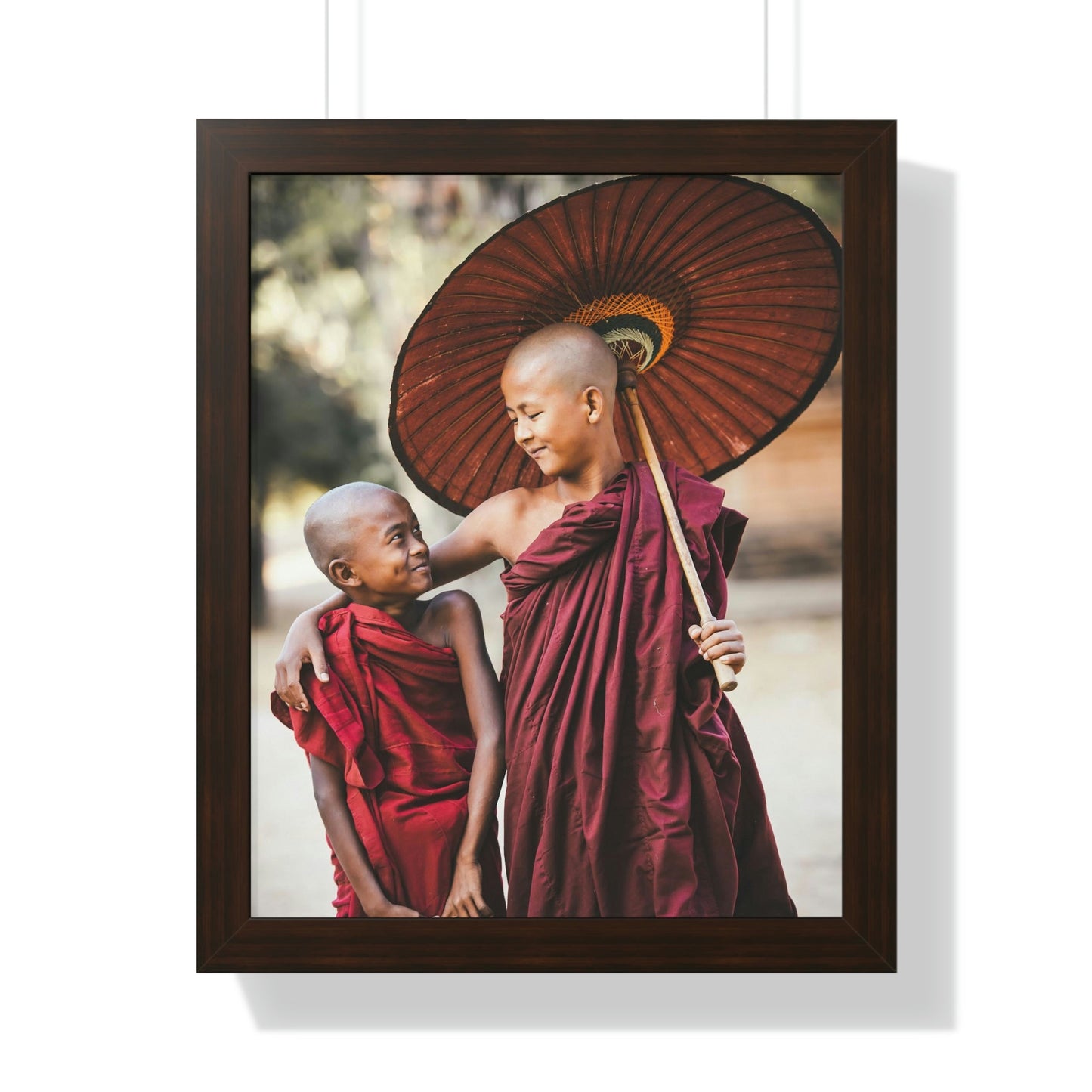 Buddhism - Framed Vertical Poster - Buddhist children novices - Thailand - Print in USA - Green Forest Home