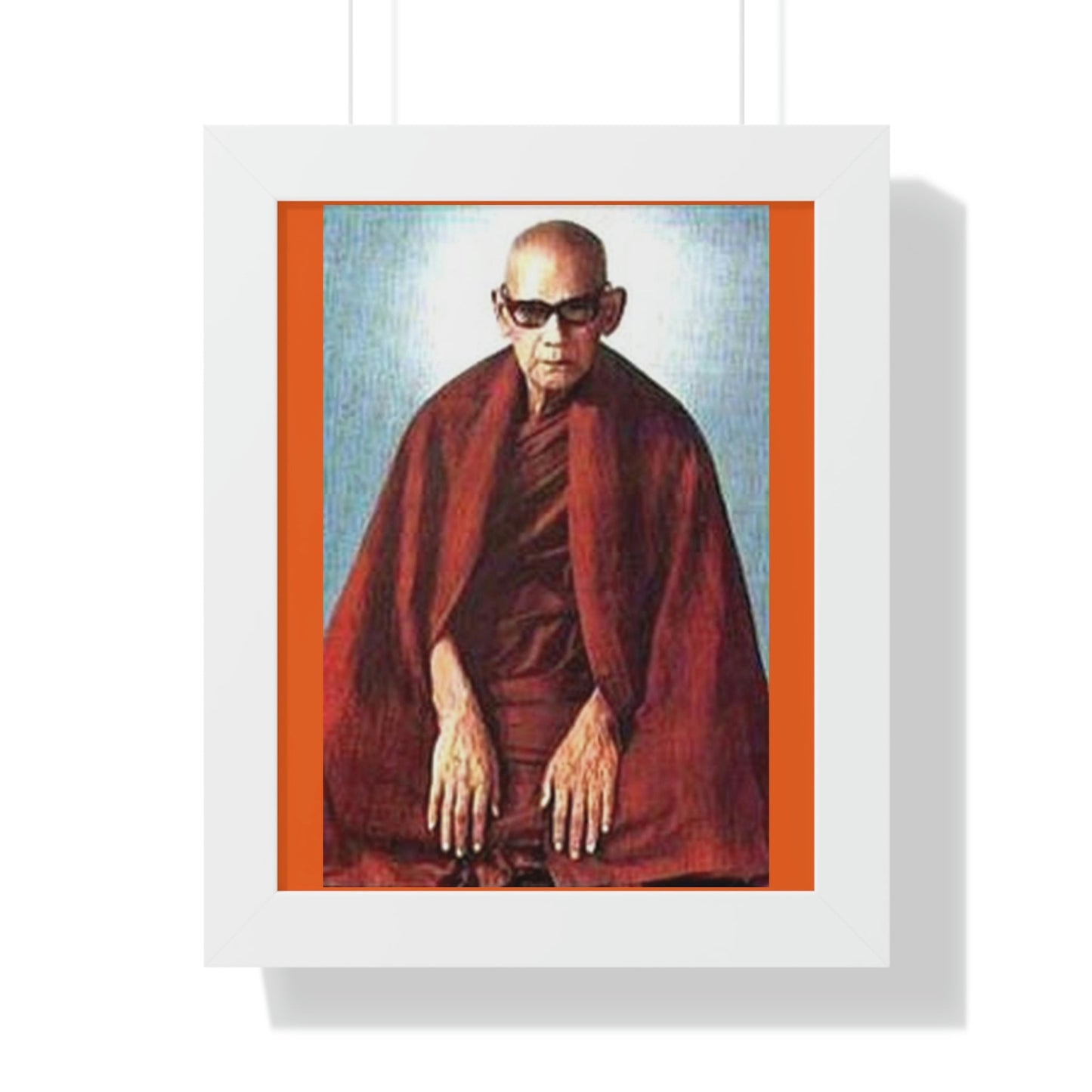 Buddhism - Framed Vertical Poster - Realized Buddhist Monk - Venerable Mahasi Sayadaw of Burma - Myanmar - Green Forest Home