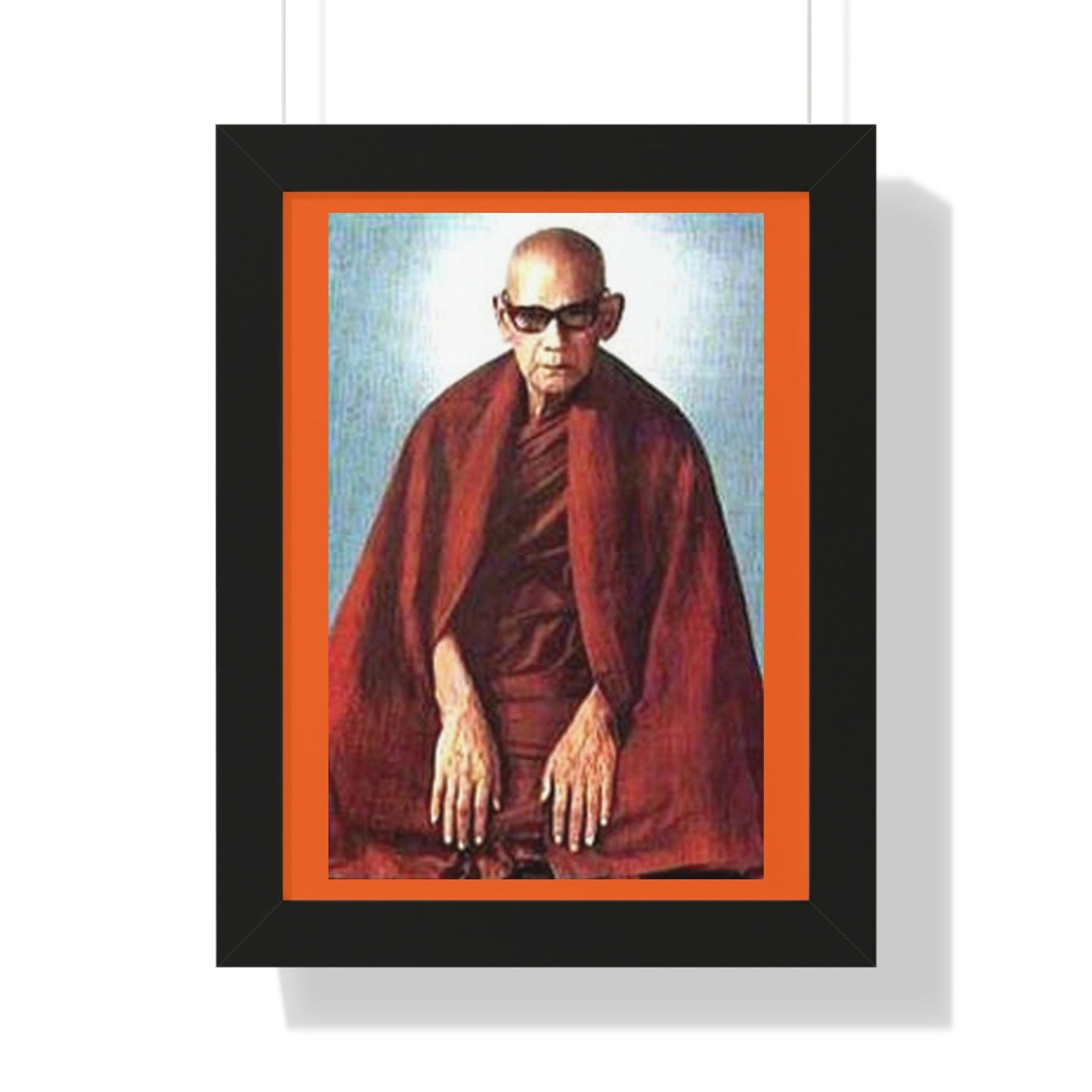 Buddhism - Framed Vertical Poster - Realized Buddhist Monk - Venerable Mahasi Sayadaw of Burma - Myanmar - Green Forest Home