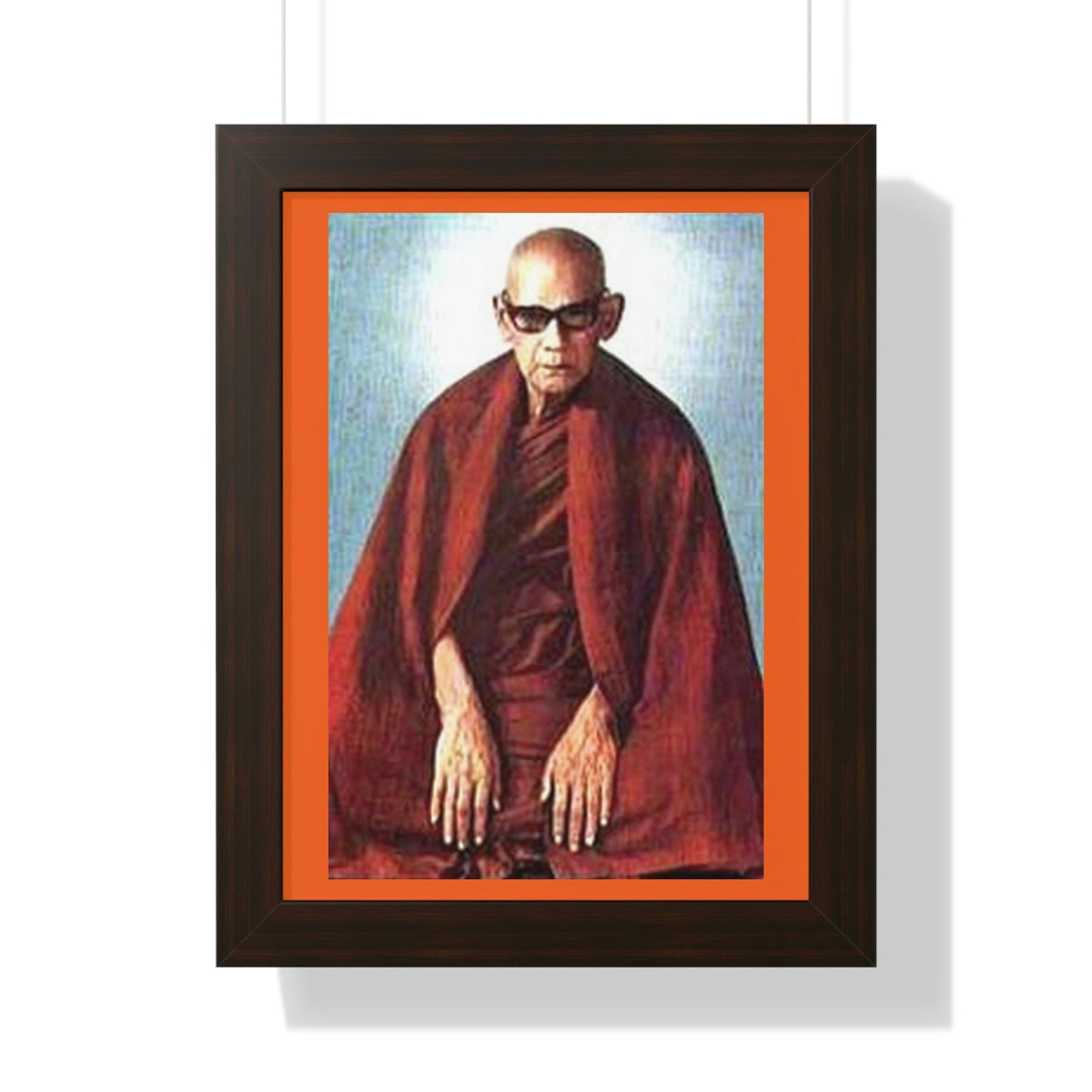 Buddhism - Framed Vertical Poster - Realized Buddhist Monk - Venerable Mahasi Sayadaw of Burma - Myanmar - Green Forest Home