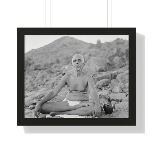 Buddhism & Hinduism Framed Horizontal Poster - Sri Ramana Maharishi - India - a true Buddha - full framed image - Green Forest Home