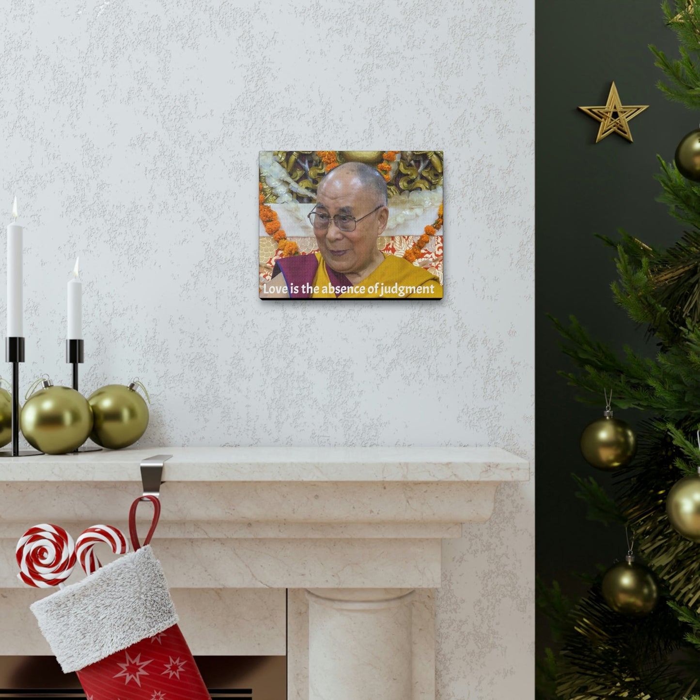 BUDDHISM - SMALL Canvas Gallery Wraps - Made in USA - The Dalai Lama - Exiled from Tiben by the military invasion by China - Green Forest Home