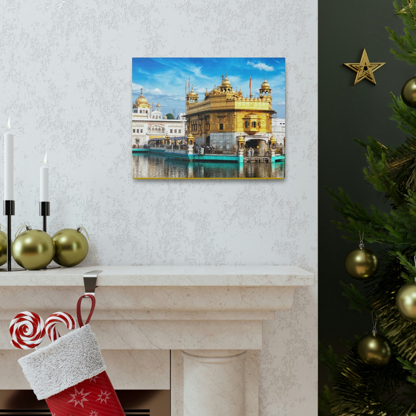 Printed in USA - Canvas Gallery Wraps - The Golden Temple in Amritsar, Punjab -  India - Sikhsm