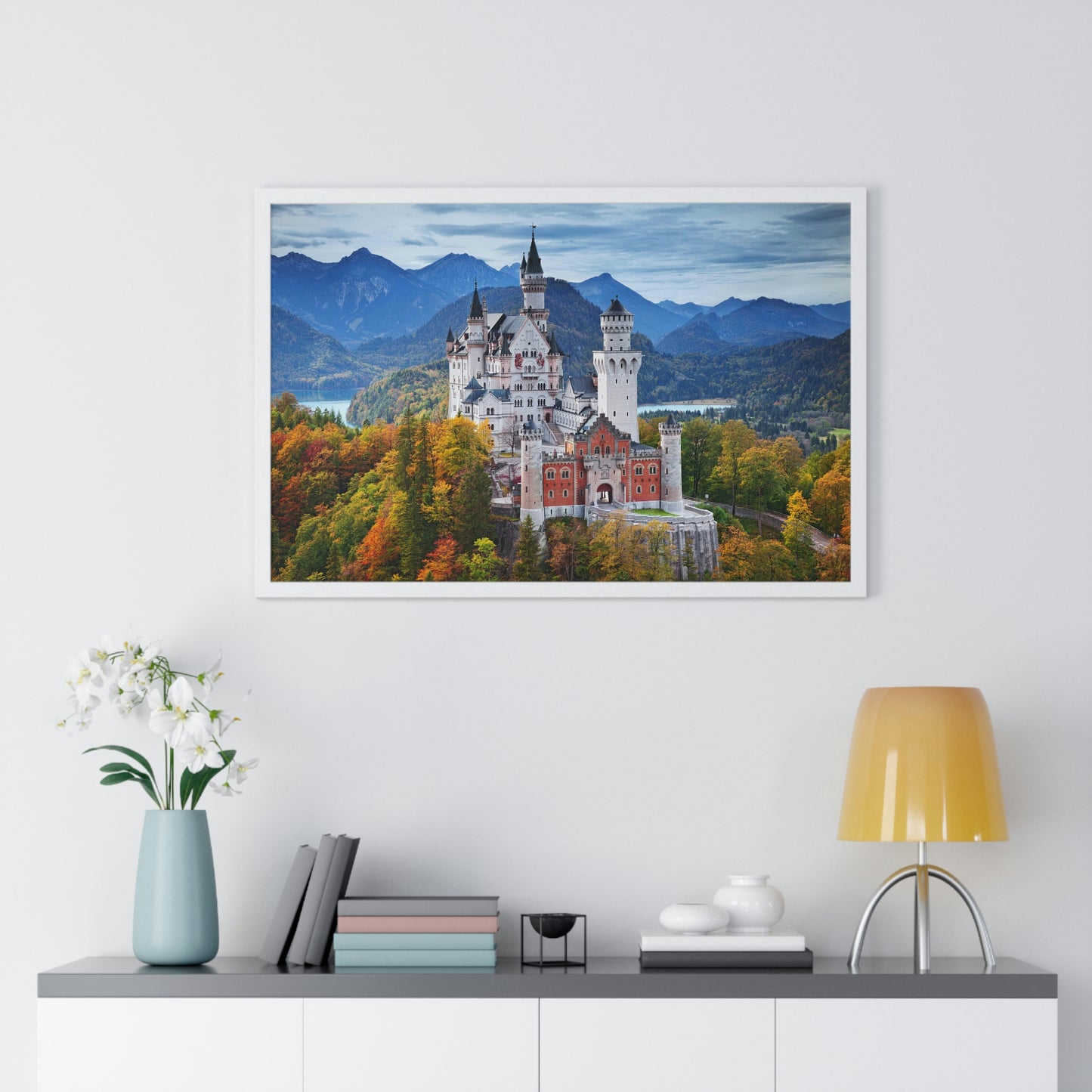 Premium Framed Horizontal Poster - Printed in LATVIA - Neuschwanstein Castle, Germany - EUROPE