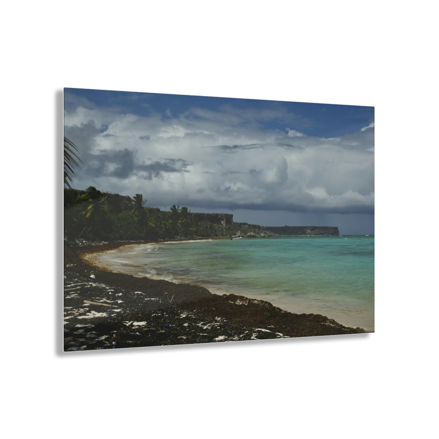 Acrylic Prints - US Made - Ideal for a Stunning Home Decor Ideas - Inspirations -  Remote Mona island Broad View of Pajaros beach & Limestone Plateau