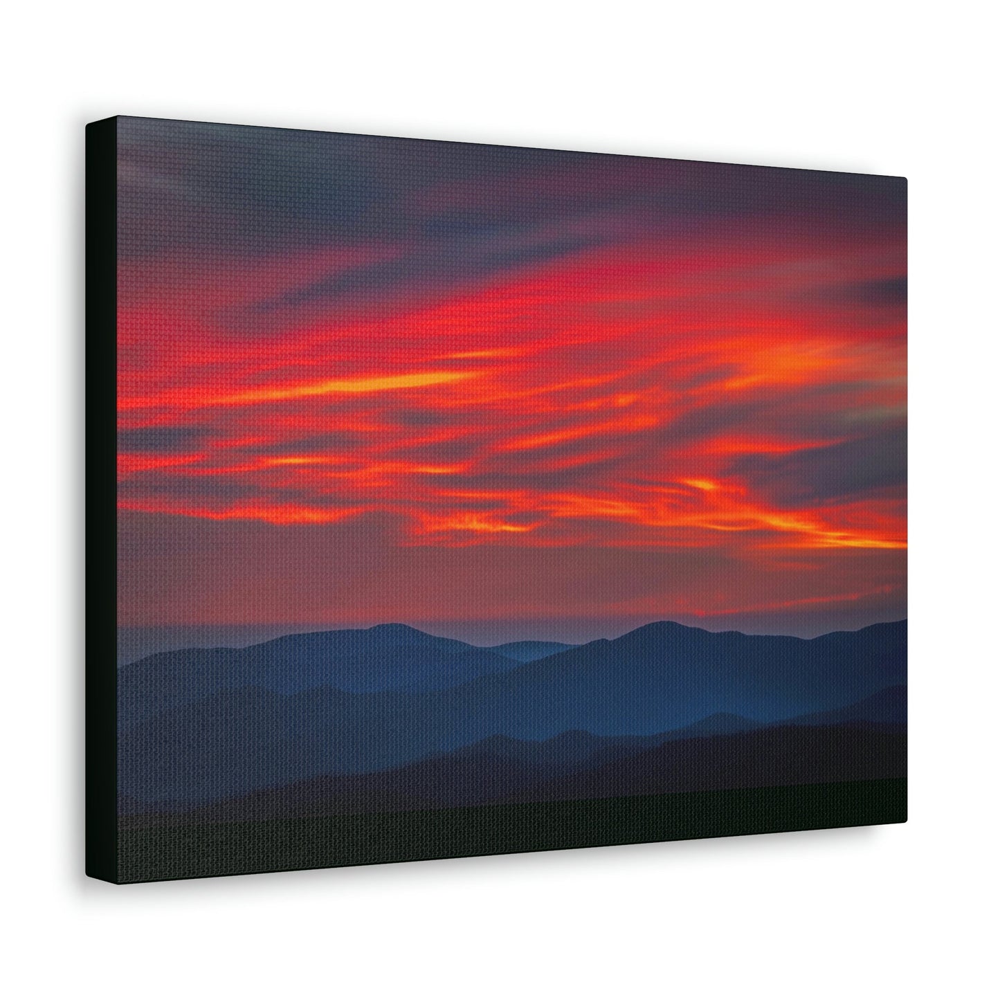 Canvas Gallery Wraps - Cloudy Golden sunset Clingman Dome at 6,643 feet - in Smoky Mountain National Park in Summer in Mountain National Park (SMNP) USA - Green Forest Home