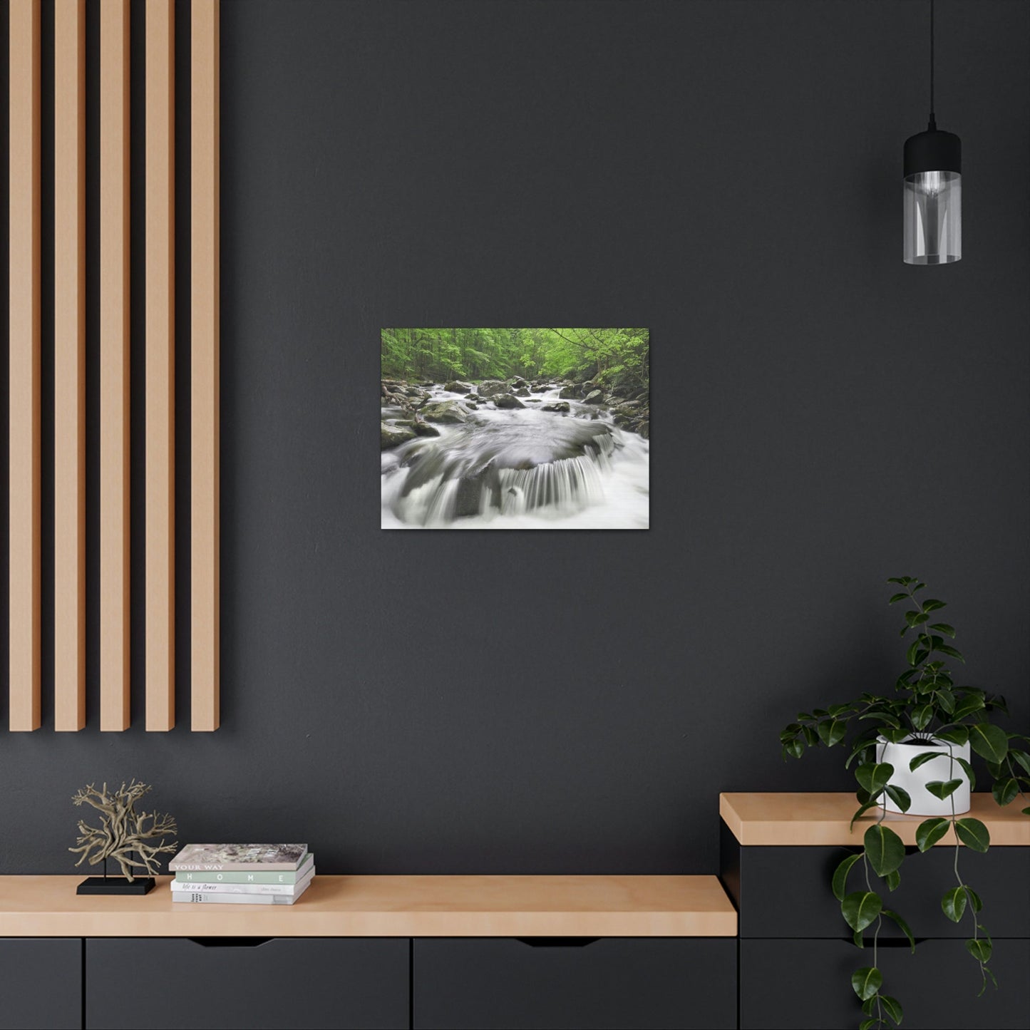 Canvas Gallery Wraps - Middle Prong Little River in Smoky Mountain National Park in Summer in Mountain National Park (SMNP) USA - Green Forest Home