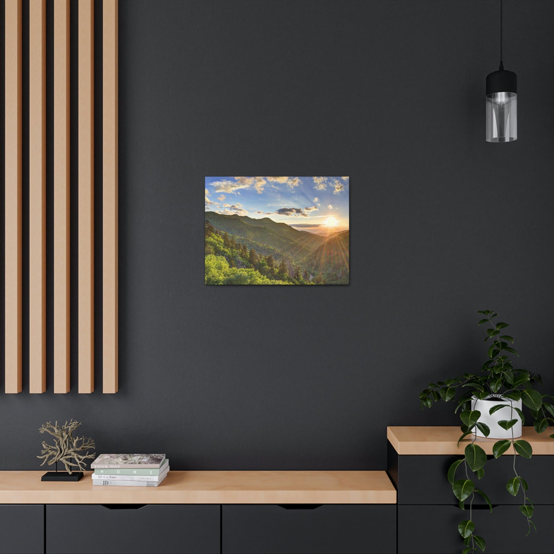 Canvas Gallery Wraps - Newfound Gap rays of a Holy day - in Smoky Mountain National Park in Summer in Mountain National Park (SMNP) USA - Green Forest Home