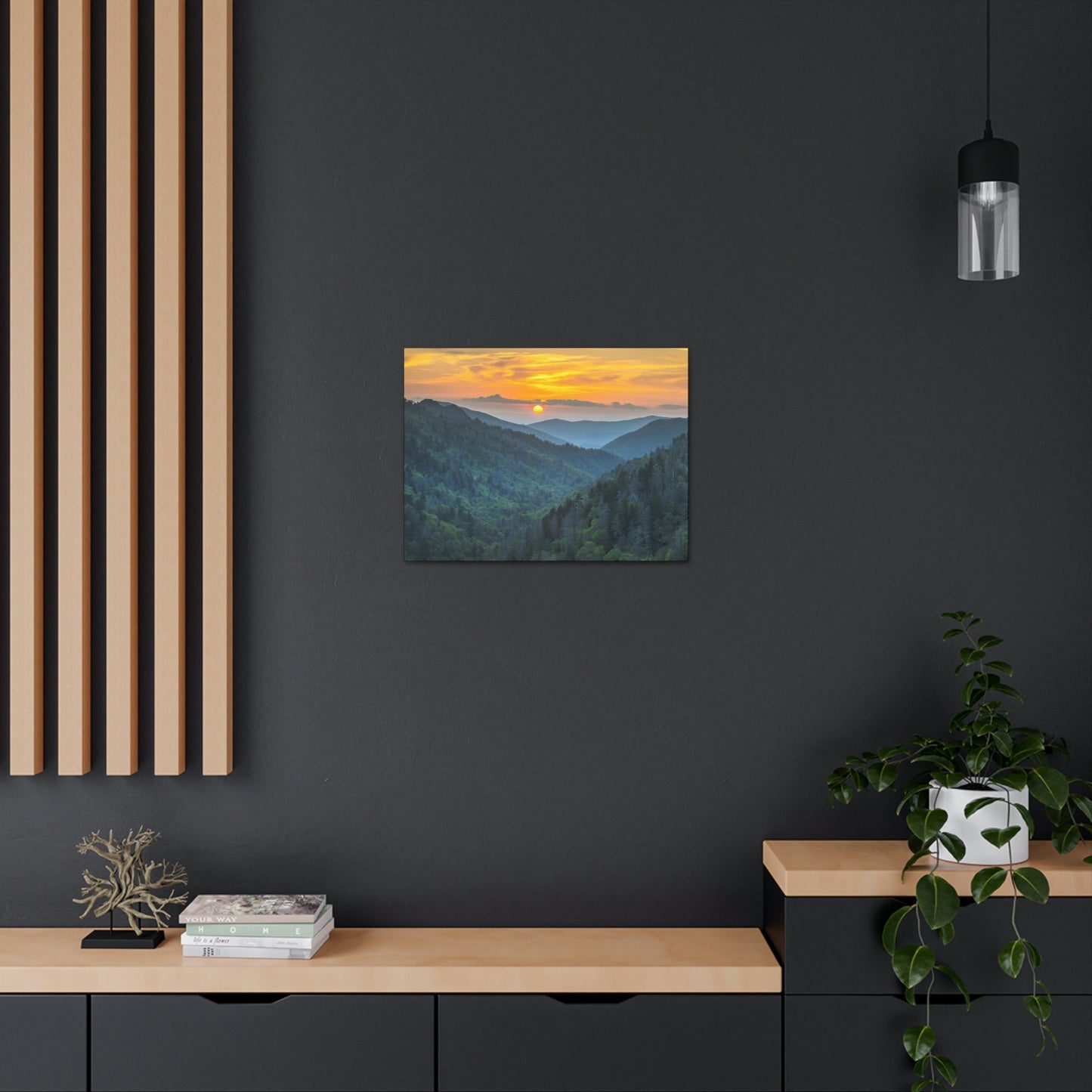 Canvas Gallery Wraps - Scenic Sunset Landscape - once in a lifetime view - in Smoky Mountain National Park in Summer in Mountain National Park (SMNP) USA - Green Forest Home