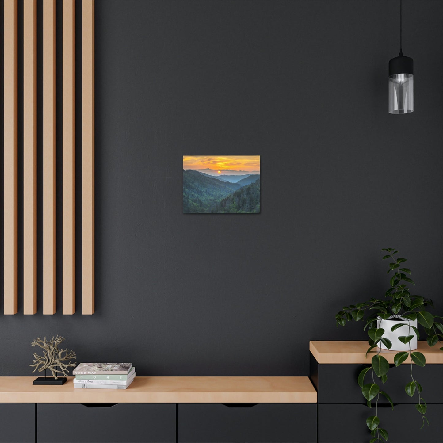 Canvas Gallery Wraps - Scenic Sunset Landscape - once in a lifetime view - in Smoky Mountain National Park in Summer in Mountain National Park (SMNP) USA - Green Forest Home