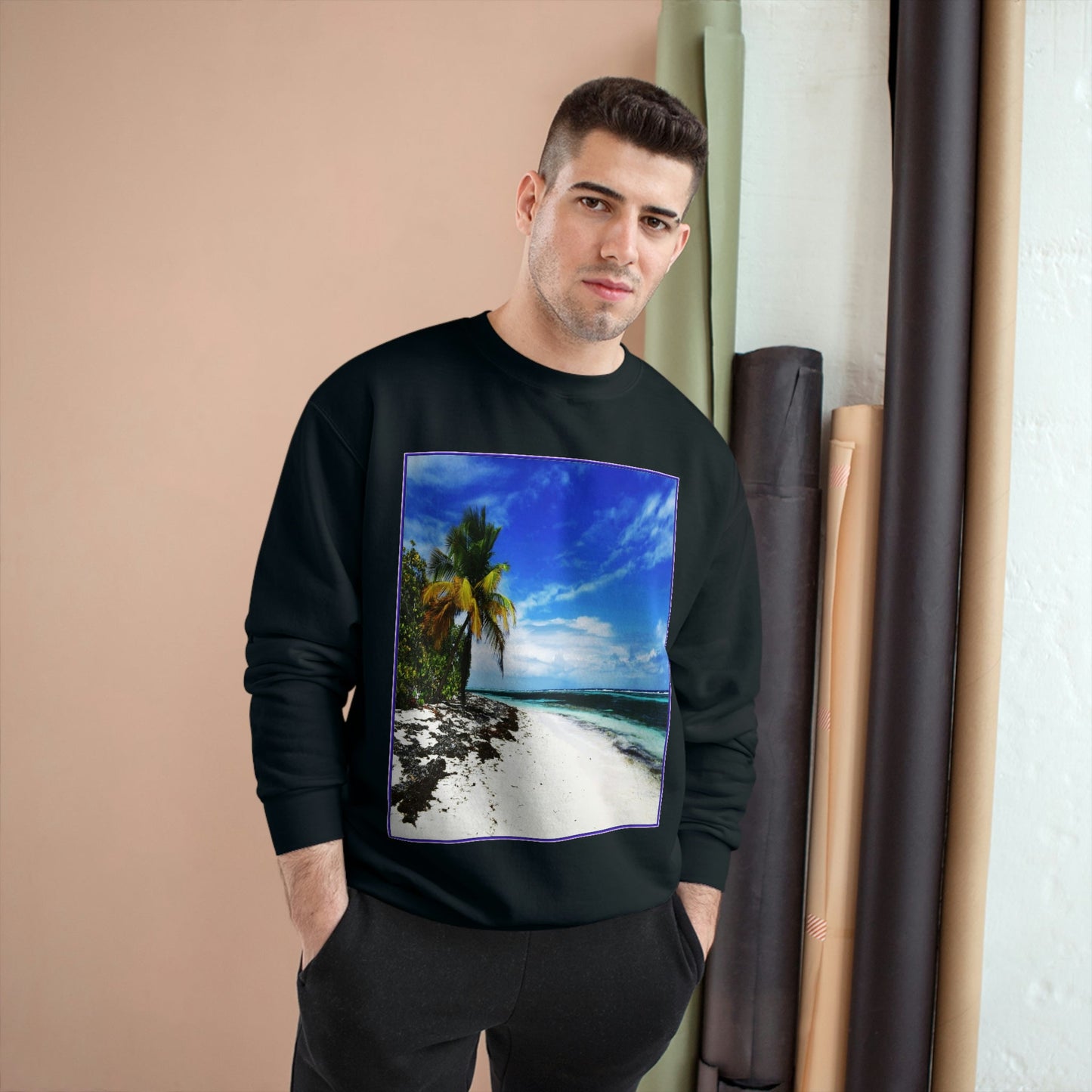 Champion Sweatshirt - Awesome Mona Island - Pajaros beach paradise - Green Forest Home