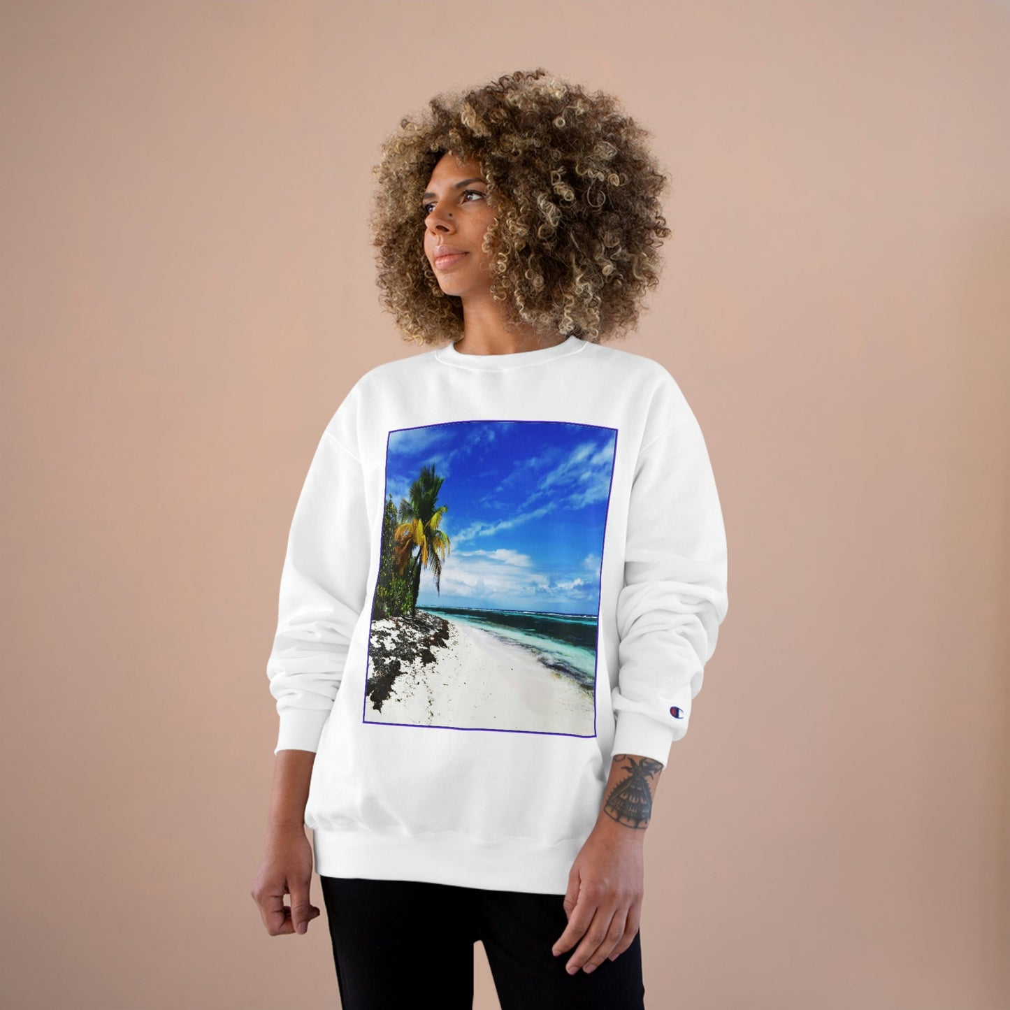 Champion Sweatshirt - Awesome Mona Island - Pajaros beach paradise - Green Forest Home