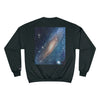 Champion Sweatshirt - NASA/HUBBLE achievements - image of our closest Galaxy ANDROMEDA (2.5M light years) - same image both sides - Green Forest Home