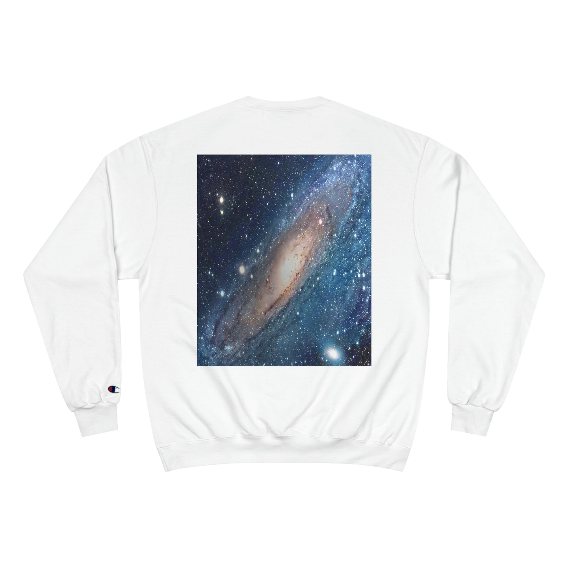 Champion Sweatshirt - NASA/HUBBLE achievements - image of our closest Galaxy ANDROMEDA (2.5M light years) - same image both sides - Green Forest Home