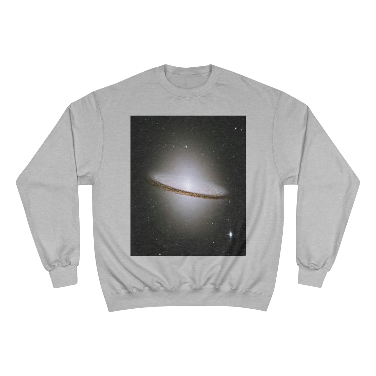 Champion Sweatshirt - NASA/HUBBLE achievements - images of distant Galaxies like El Sombrero and spiral Galaxy in back - Green Forest Home