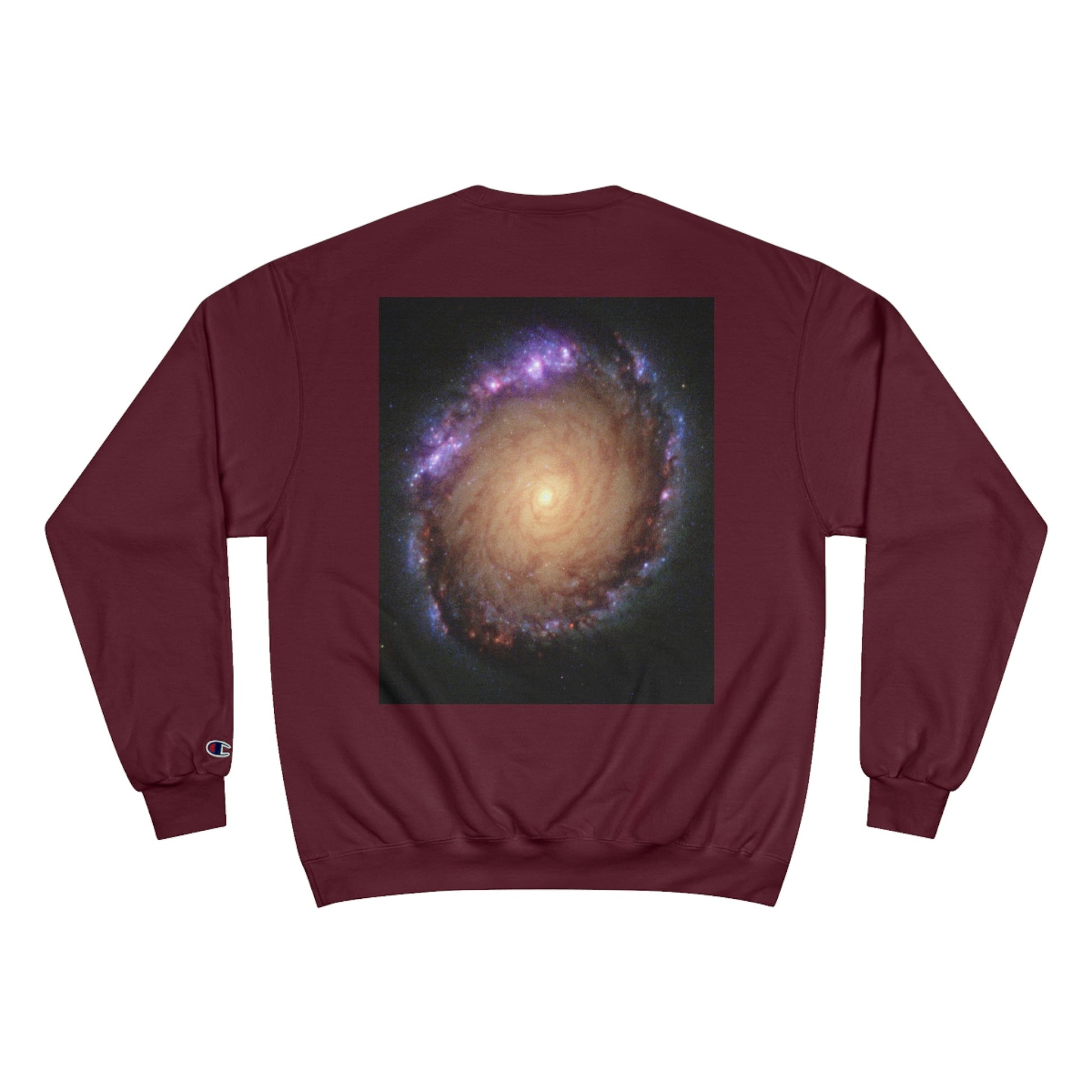 Champion Sweatshirt - NASA/HUBBLE achievements - images of distant Galaxies like El Sombrero and spiral Galaxy in back - Green Forest Home