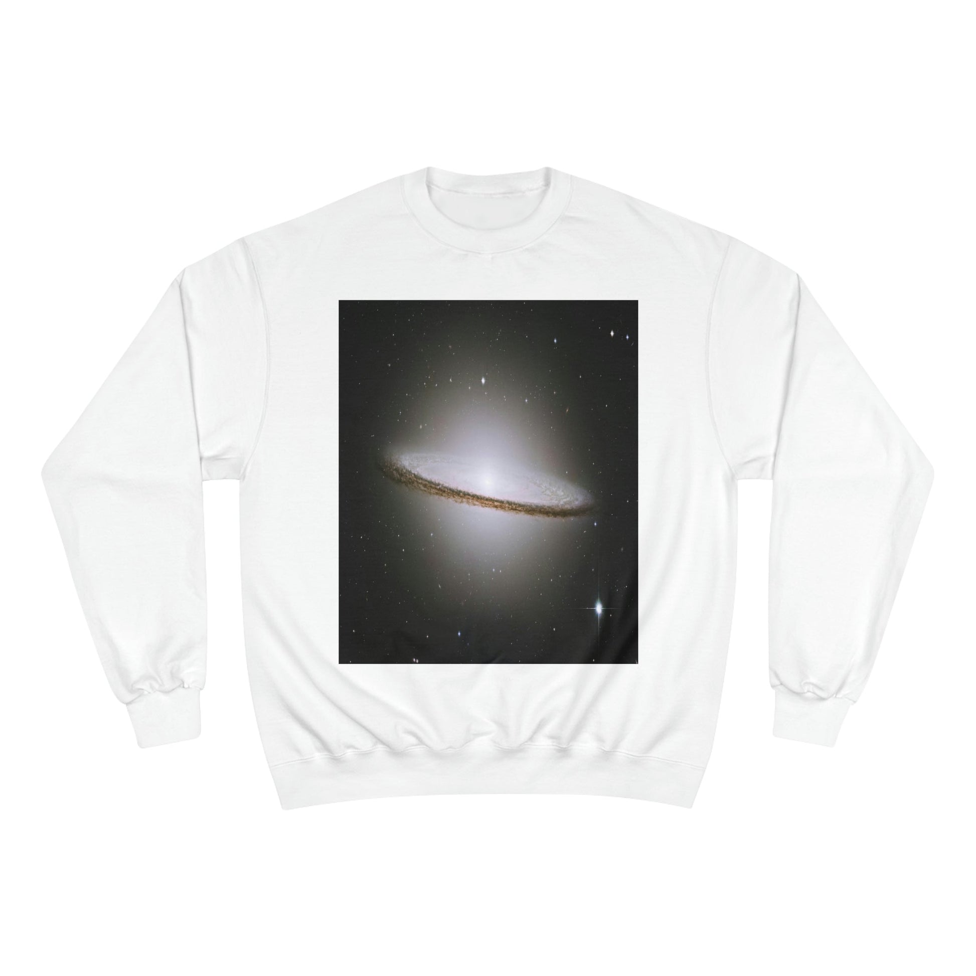 Champion Sweatshirt - NASA/HUBBLE achievements - images of distant Galaxies like El Sombrero and spiral Galaxy in back - Green Forest Home