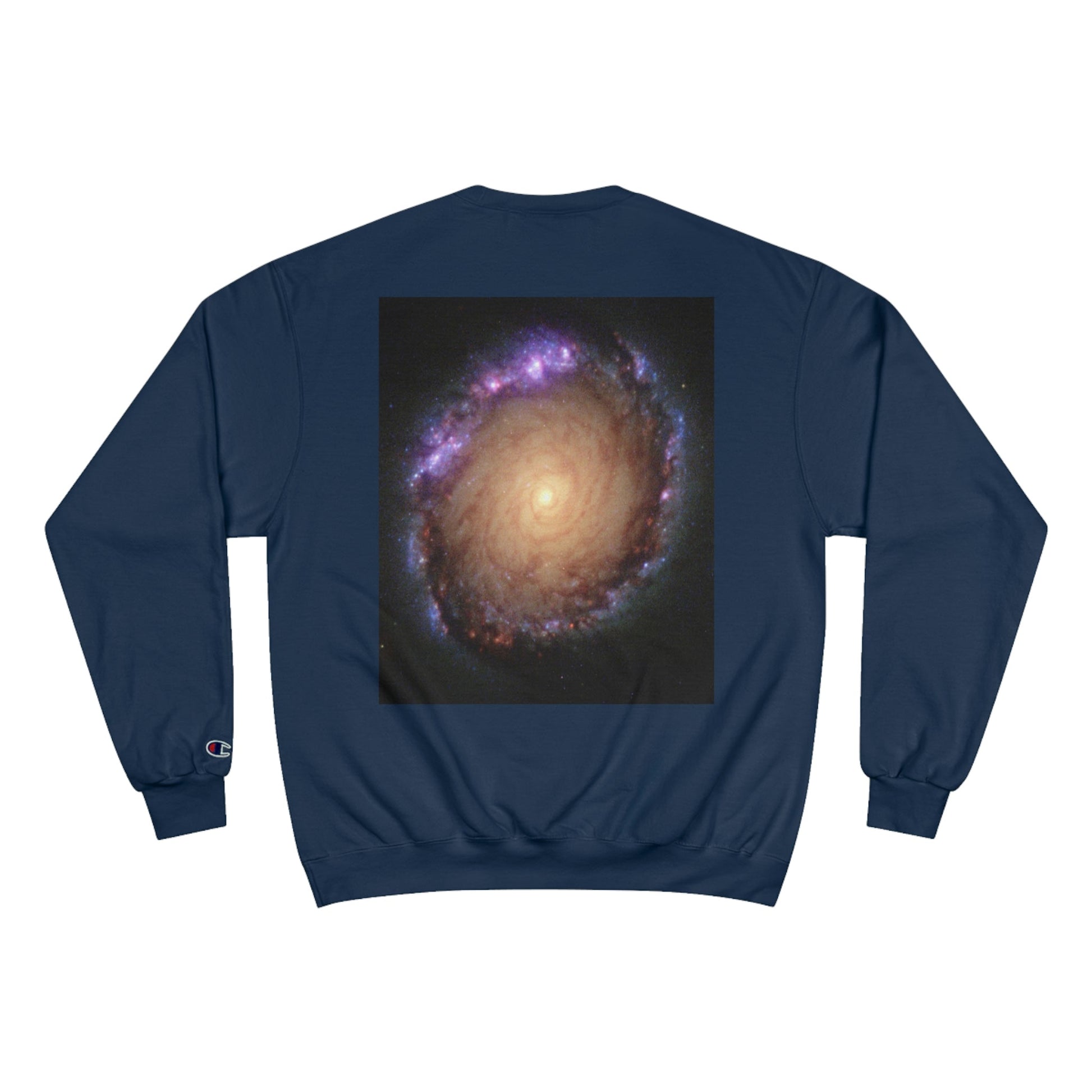 Champion Sweatshirt - NASA/HUBBLE achievements - images of distant Galaxies like El Sombrero and spiral Galaxy in back - Green Forest Home