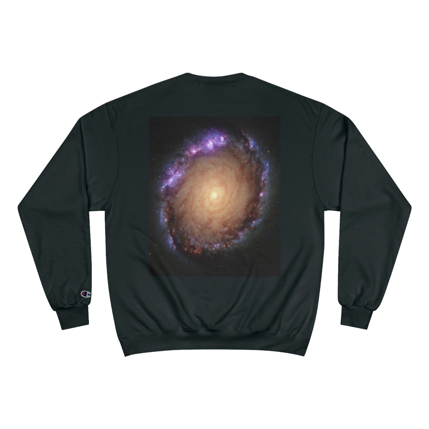 Champion Sweatshirt - NASA/HUBBLE achievements - images of distant Galaxies like El Sombrero and spiral Galaxy in back - Green Forest Home