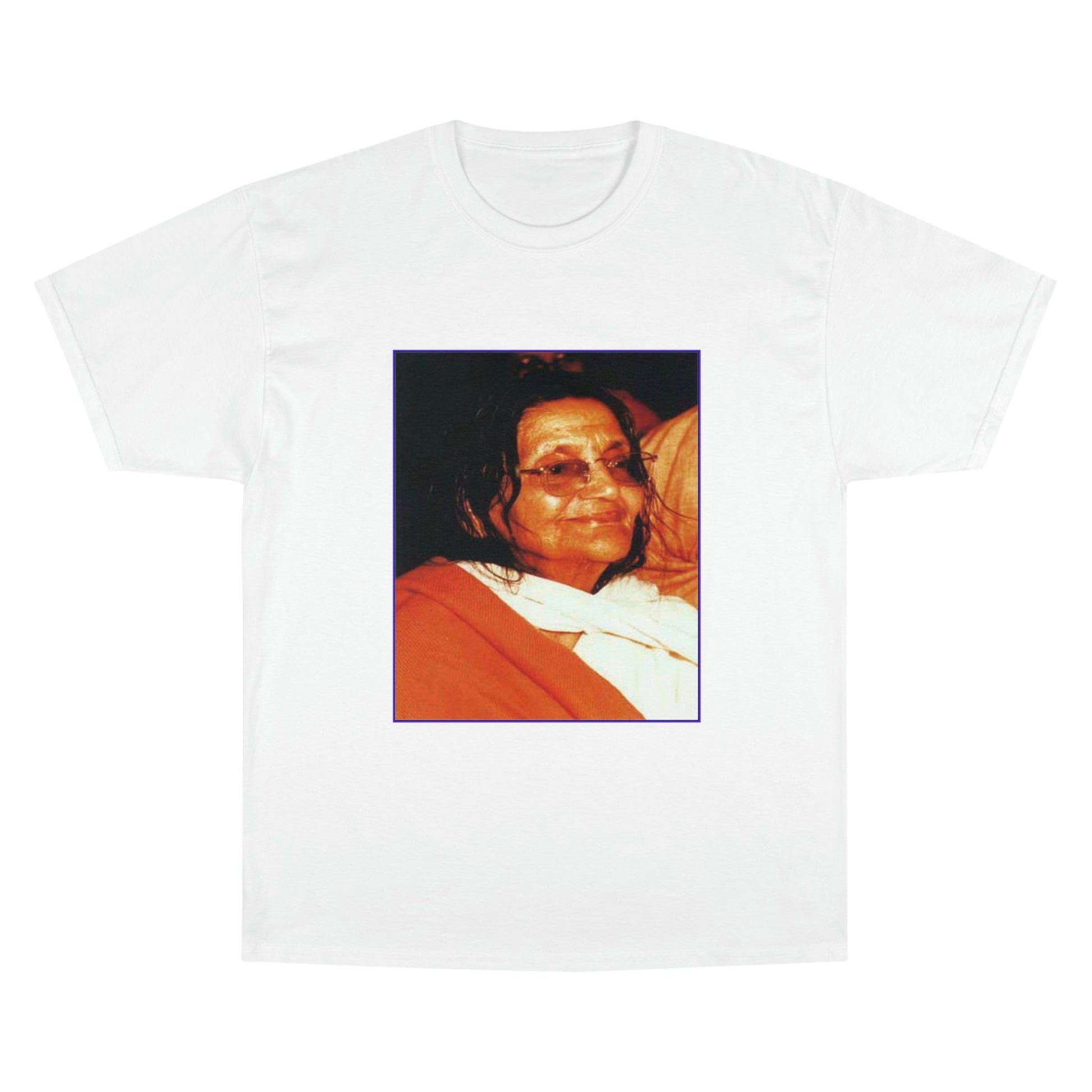 Champion T-Shirt - A PUPPY story - The venerable Indian Saint Sri Ananda Mayi Ma - blessing's for all - Green Forest Home