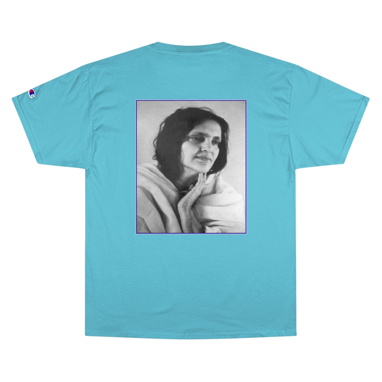 Champion T-Shirt - A PUPPY story - The venerable Indian Saint Sri Ananda Mayi Ma - blessing's for all - Green Forest Home