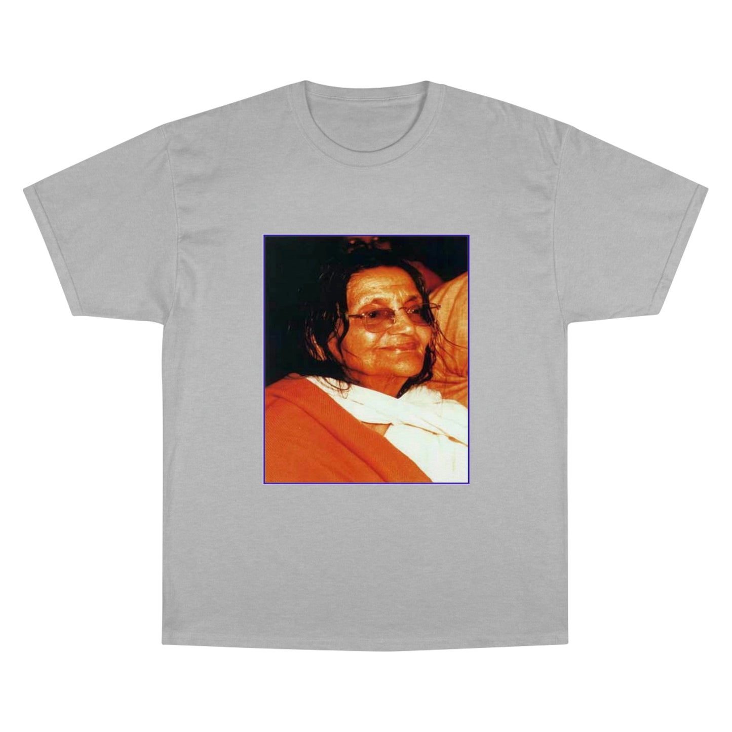 Champion T-Shirt - A PUPPY story - The venerable Indian Saint Sri Ananda Mayi Ma - blessing's for all - Green Forest Home