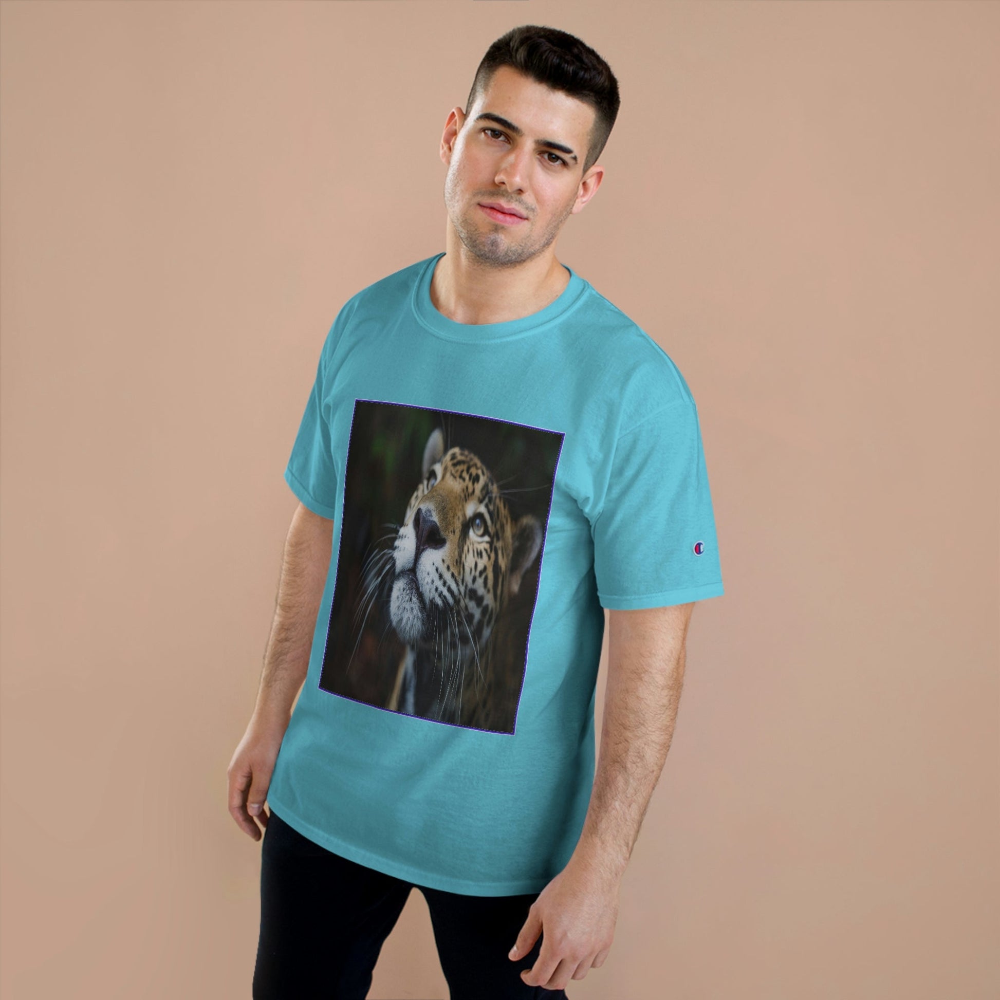 Champion T-Shirt - Brazil amazon jungle tiger and China Siberian tigers in back - Green Forest Home