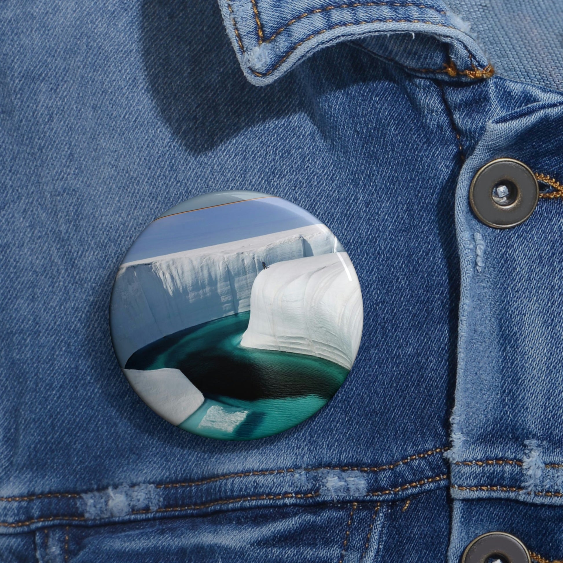 Cheap Pin Buttons - Made in USA in 2 days - The Polar ice melts due to Global Warming - Green Forest Home